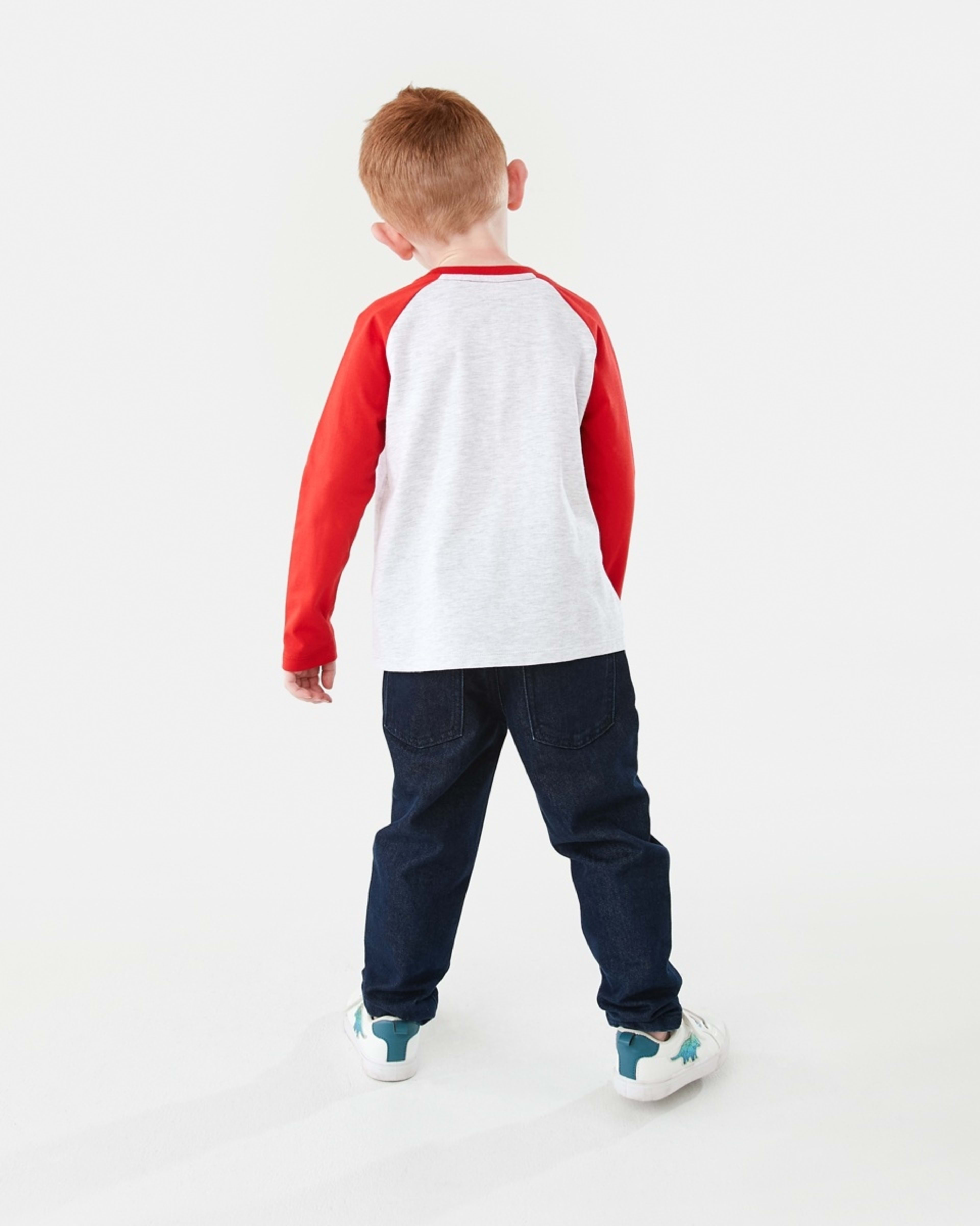 7 Printed Raglan Long Sleeve T-shirt Marl Ateam, 7 of 9