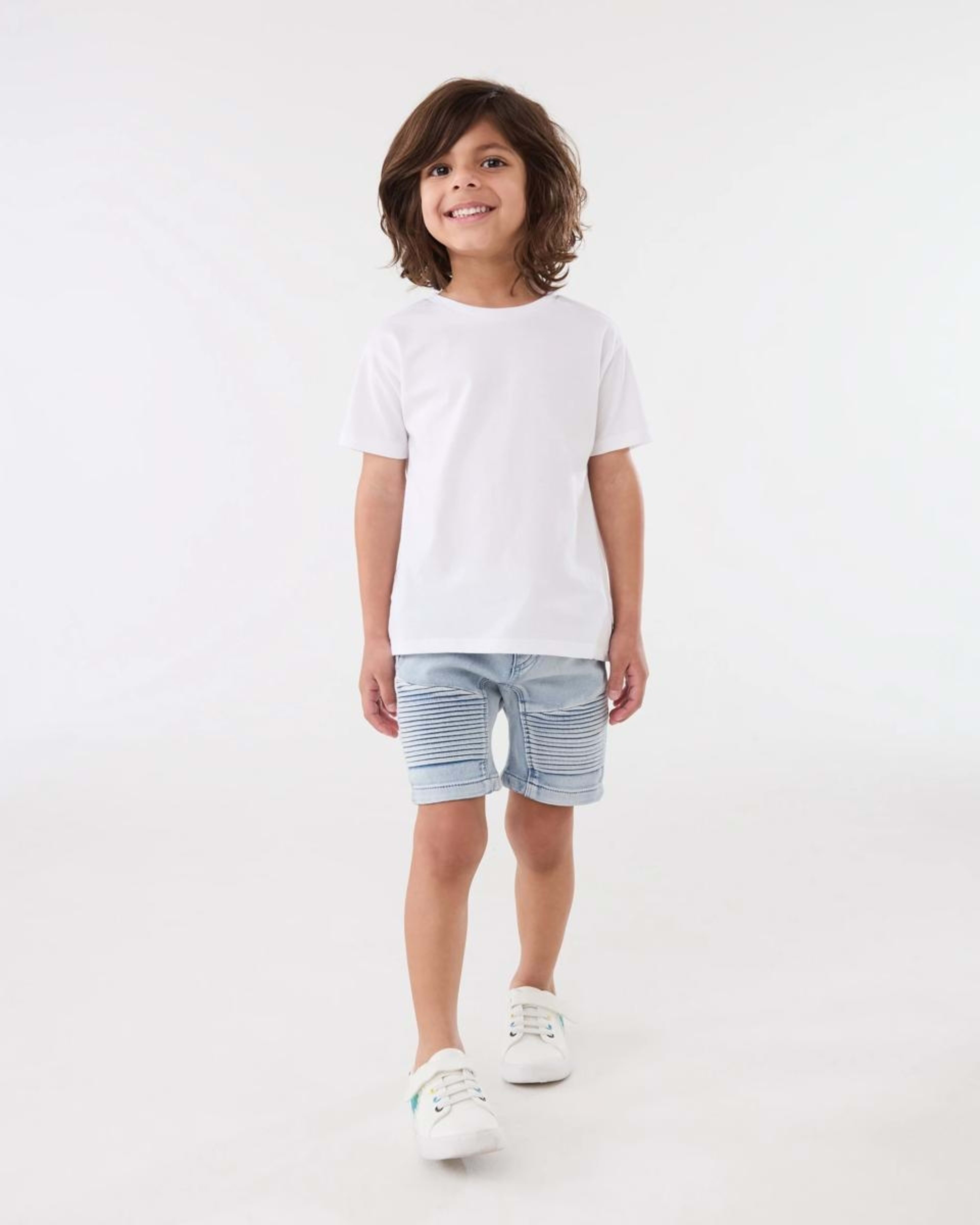 5 Moto Denim Shorts MID WASH, 5 of 6