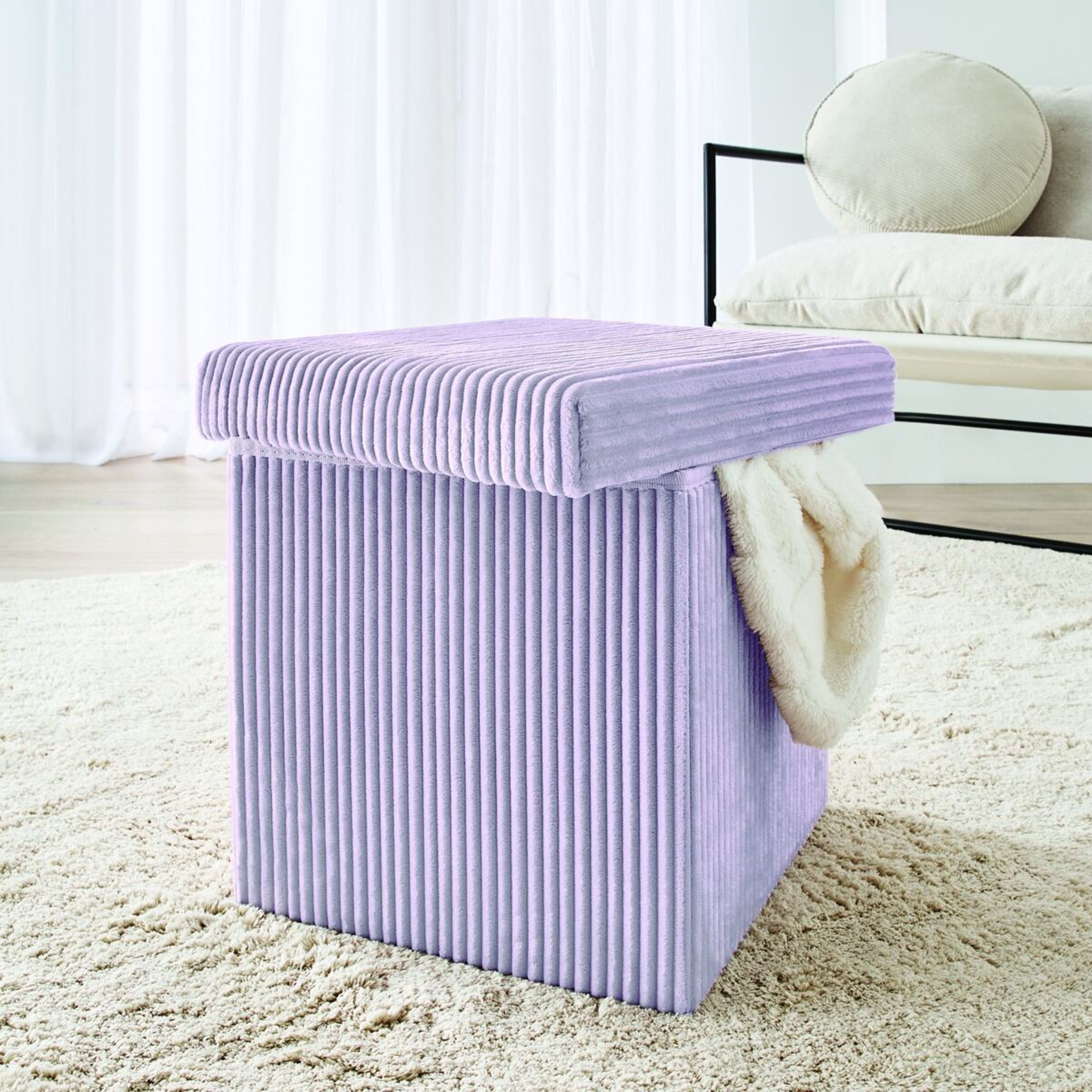 1 Square Storage Ottoman - Purple