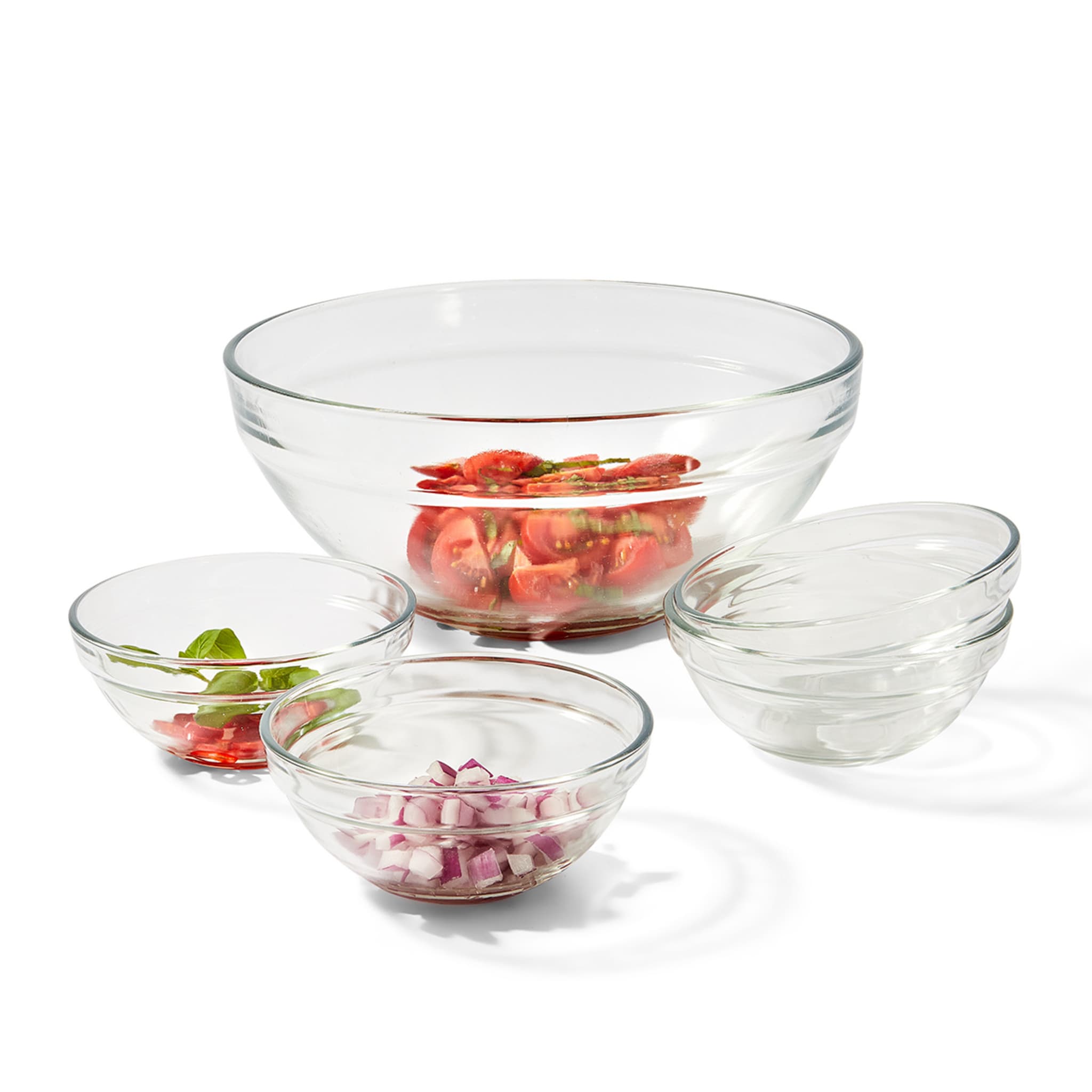 Set of 5 Glass Mixing and Prep Bowls Kmart NZ