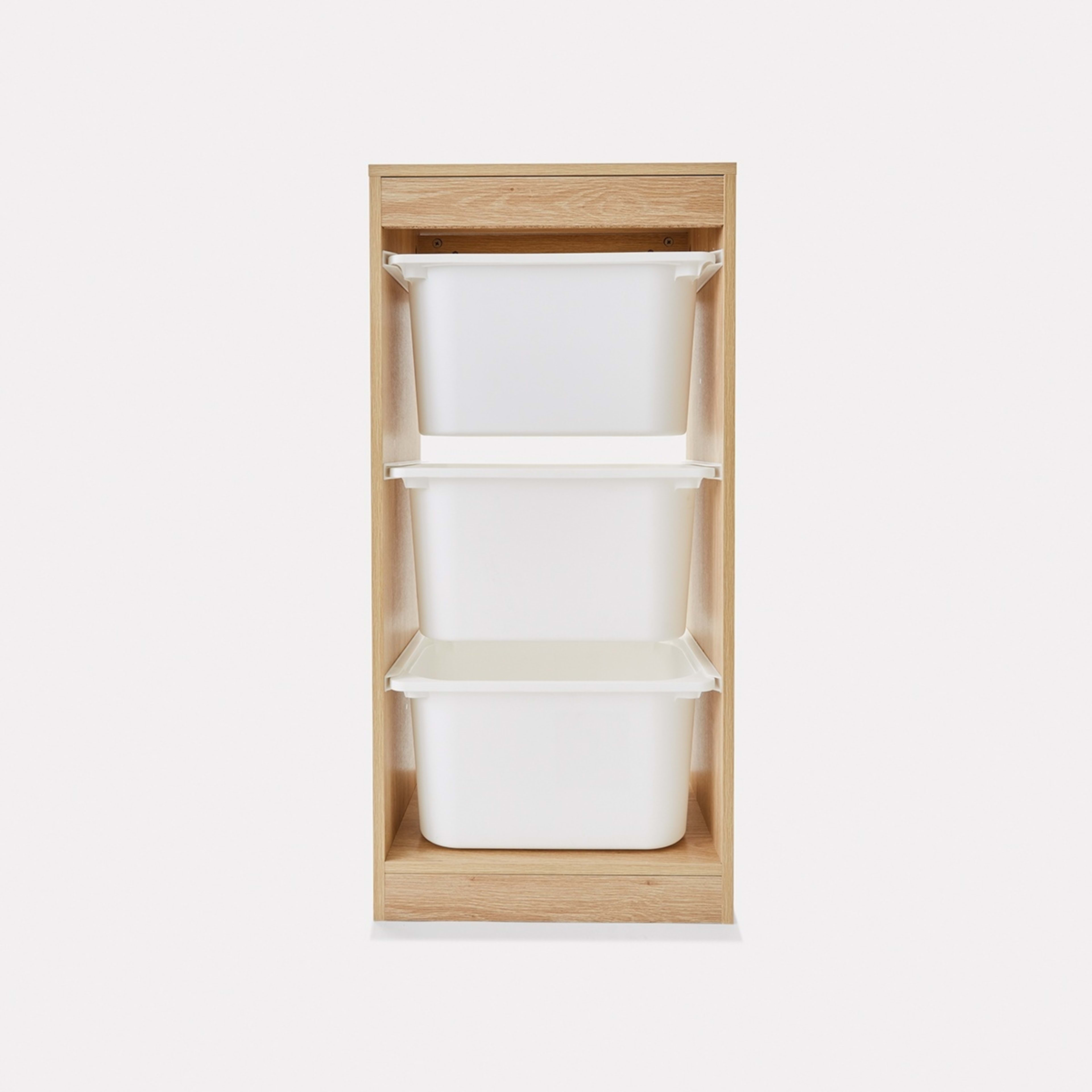 6 Kids 3-Tub Storage Organiser - Oak Look, 6 of 7