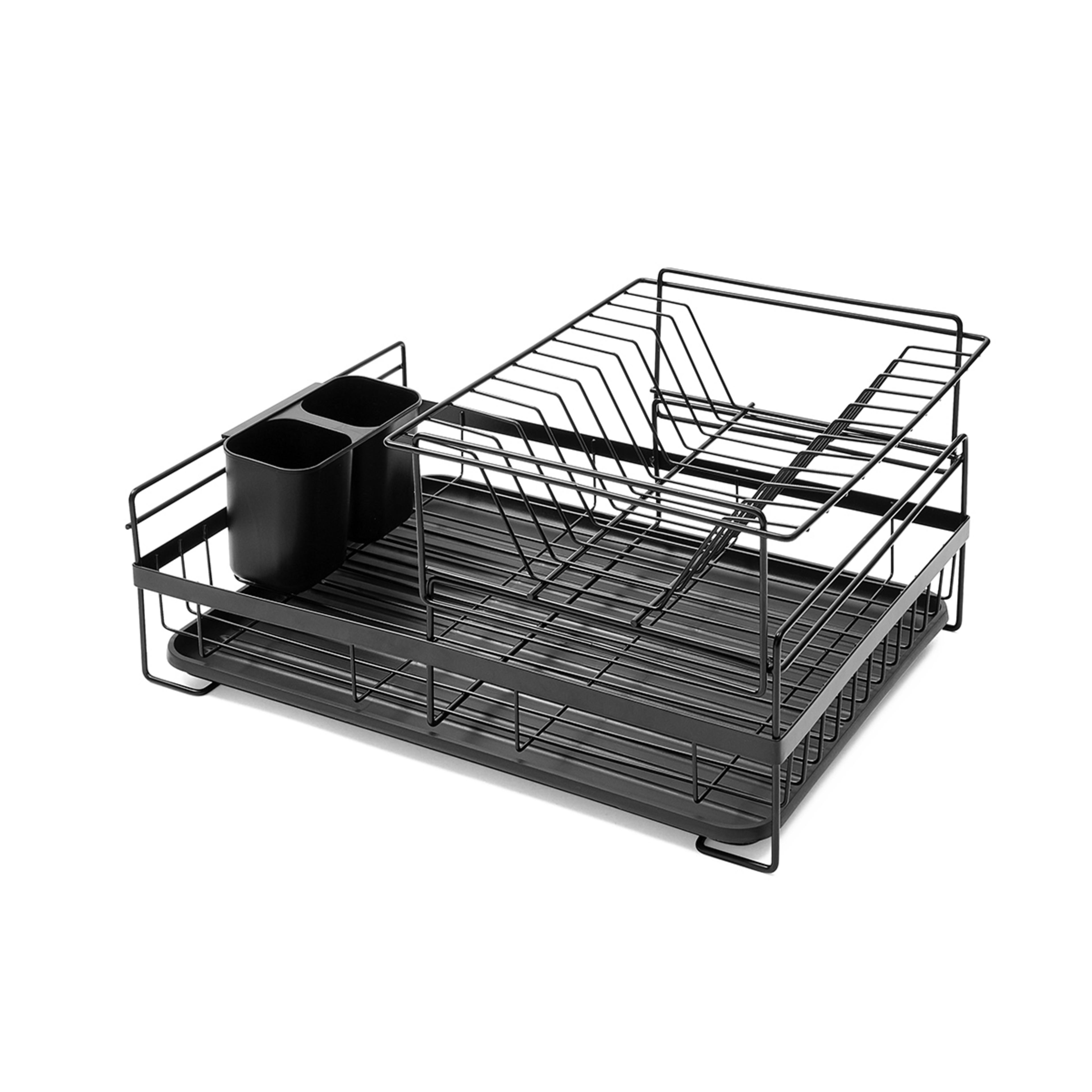 3 2 Tier Dish Rack - Black, 3 of 10