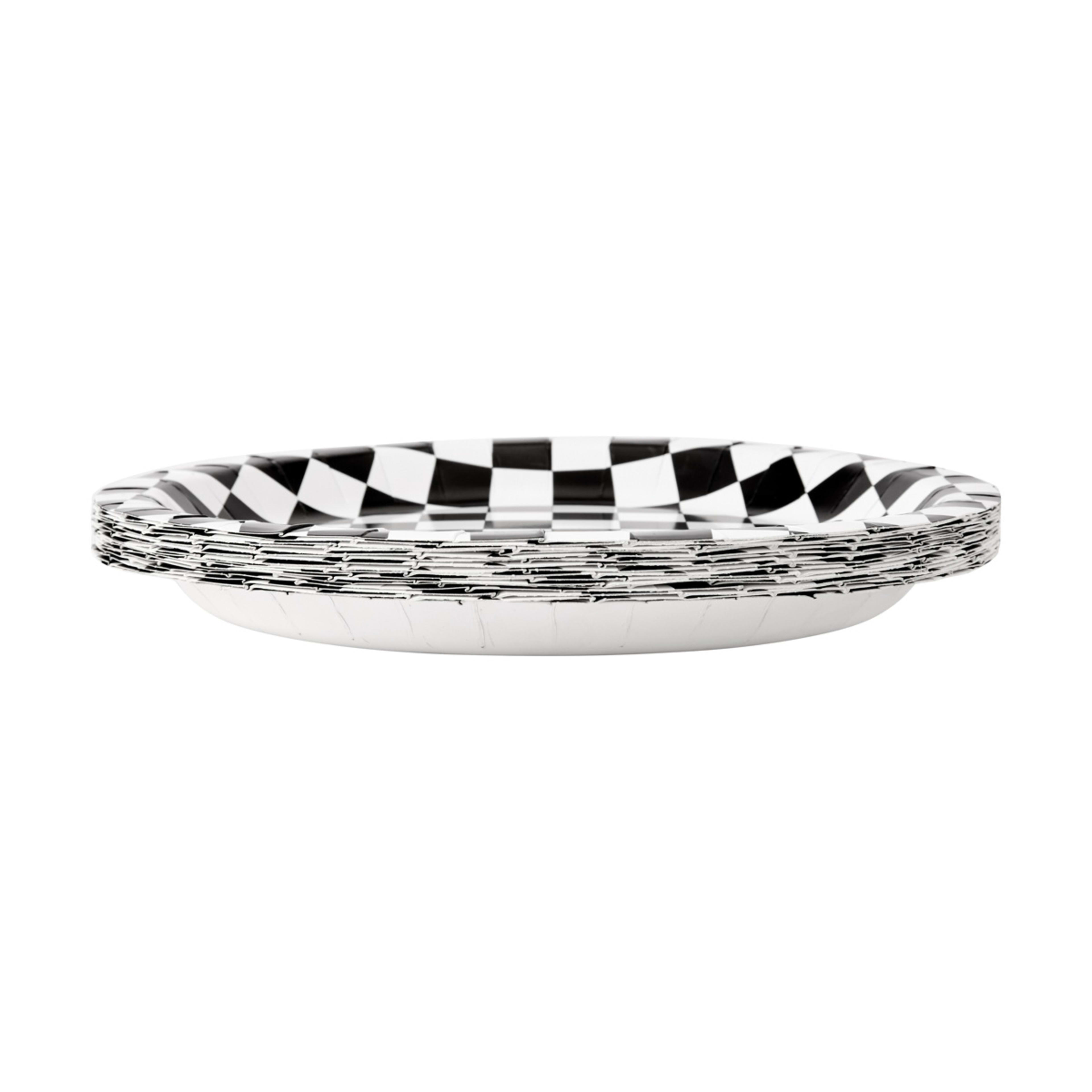 2 16 Piece Black and White Checkered Paper Plates, 2 of 4