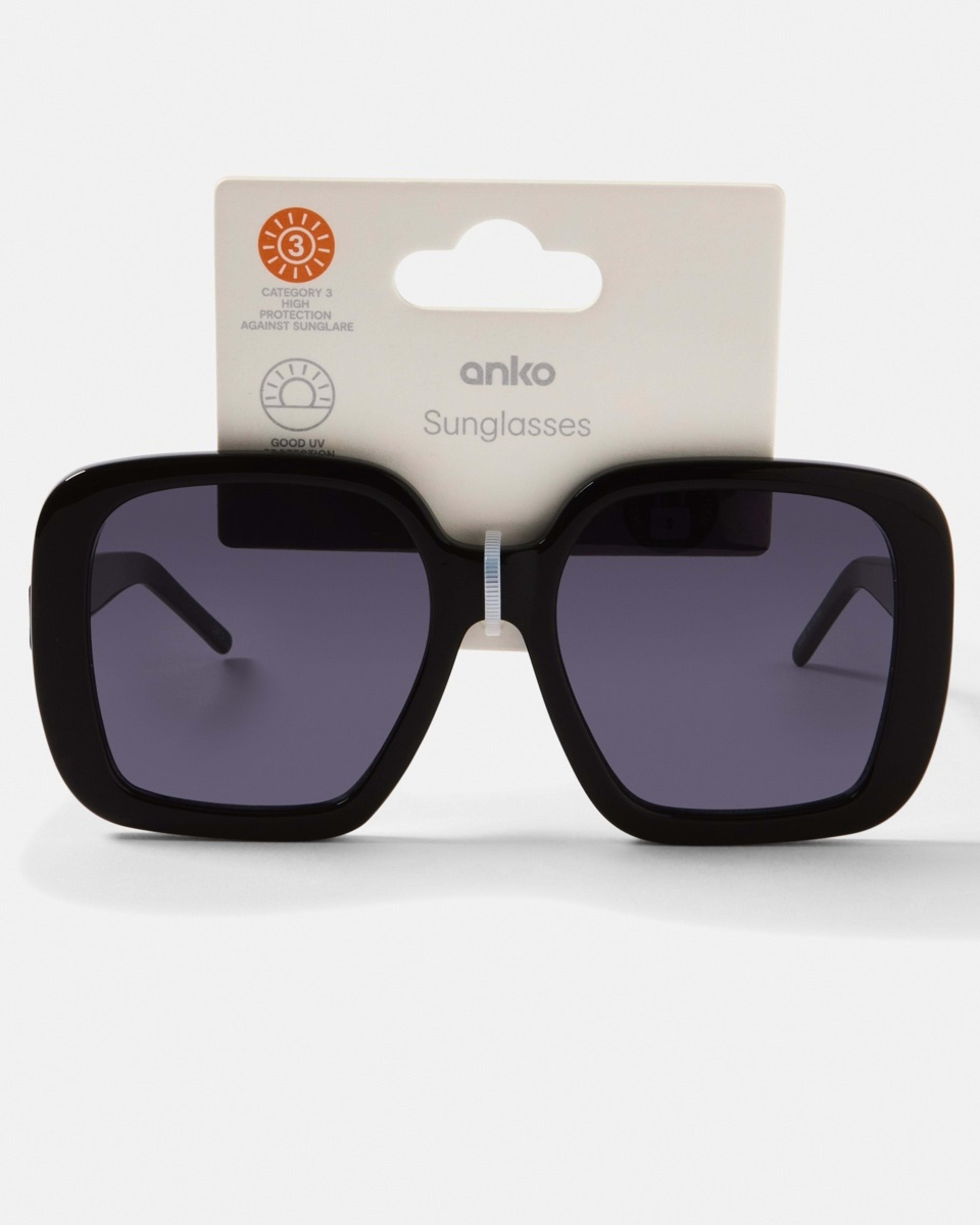 6 Womens Oversize Square Sunglasses ACCESSORIES BLACK, 6 of 6