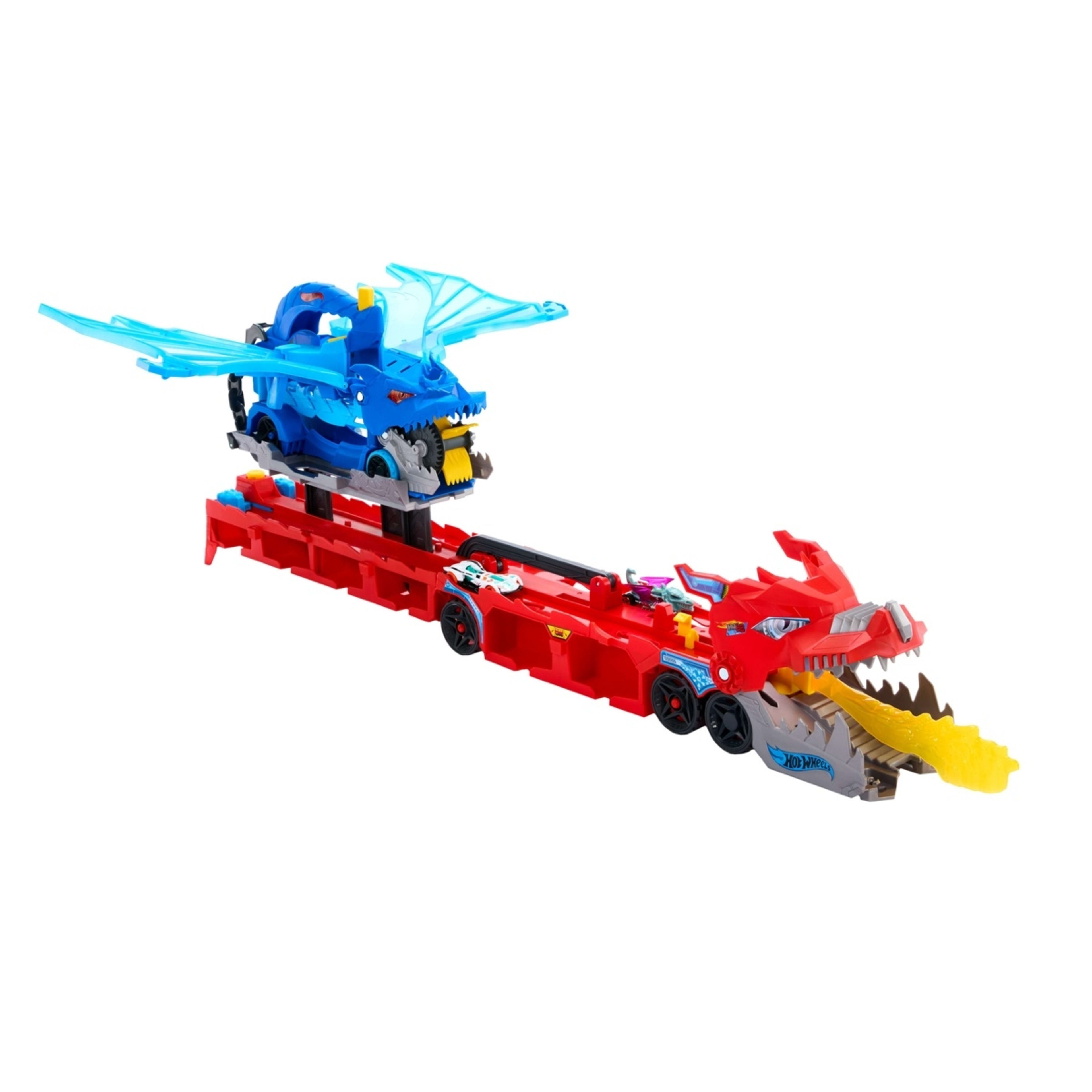 3 Hot Wheels City Ultimate Dual Dragon Transporter Toy, 3 of 6