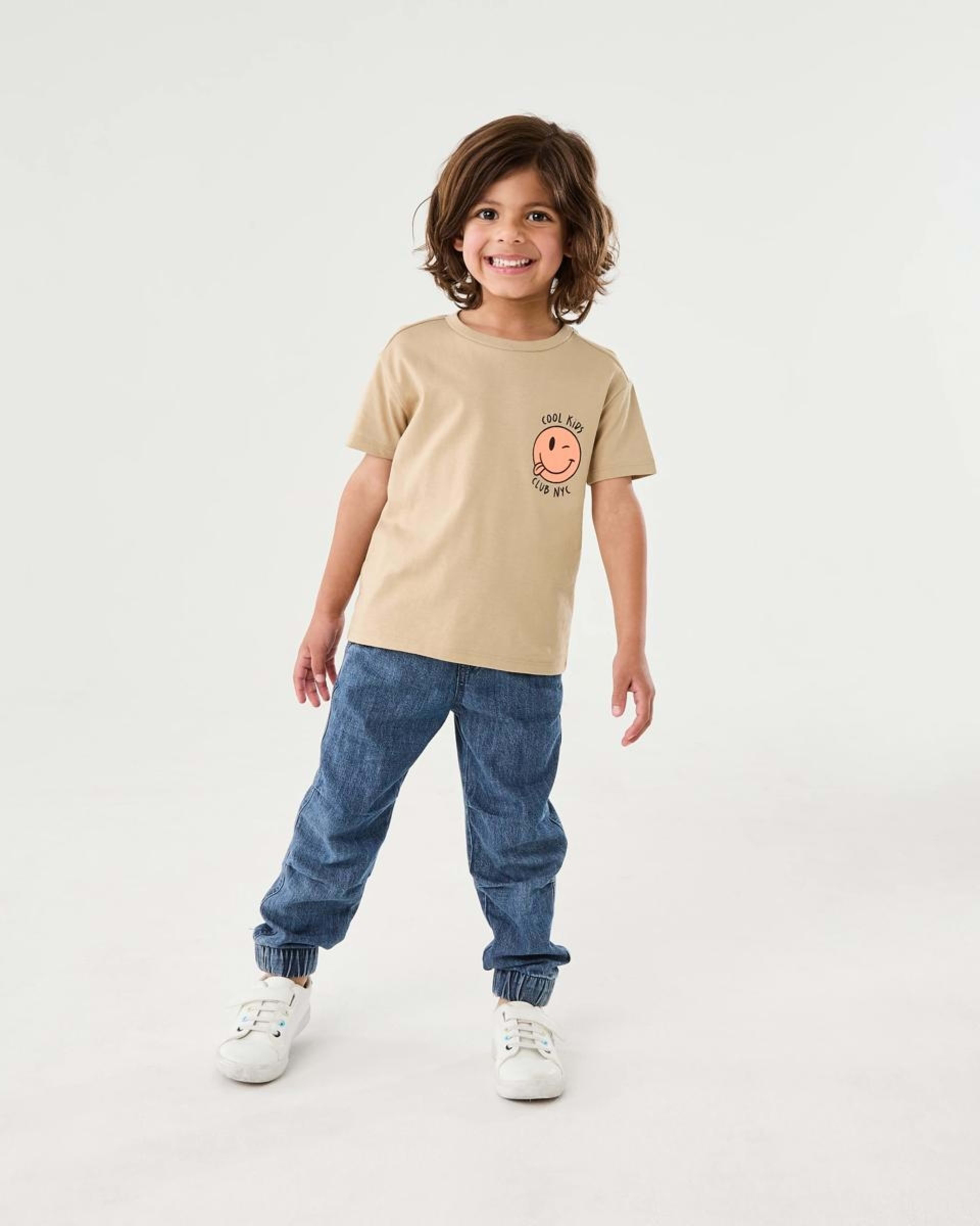 5 Chest Print T-shirt CHEEKY SMILE LIGHT BROWN, 5 of 6