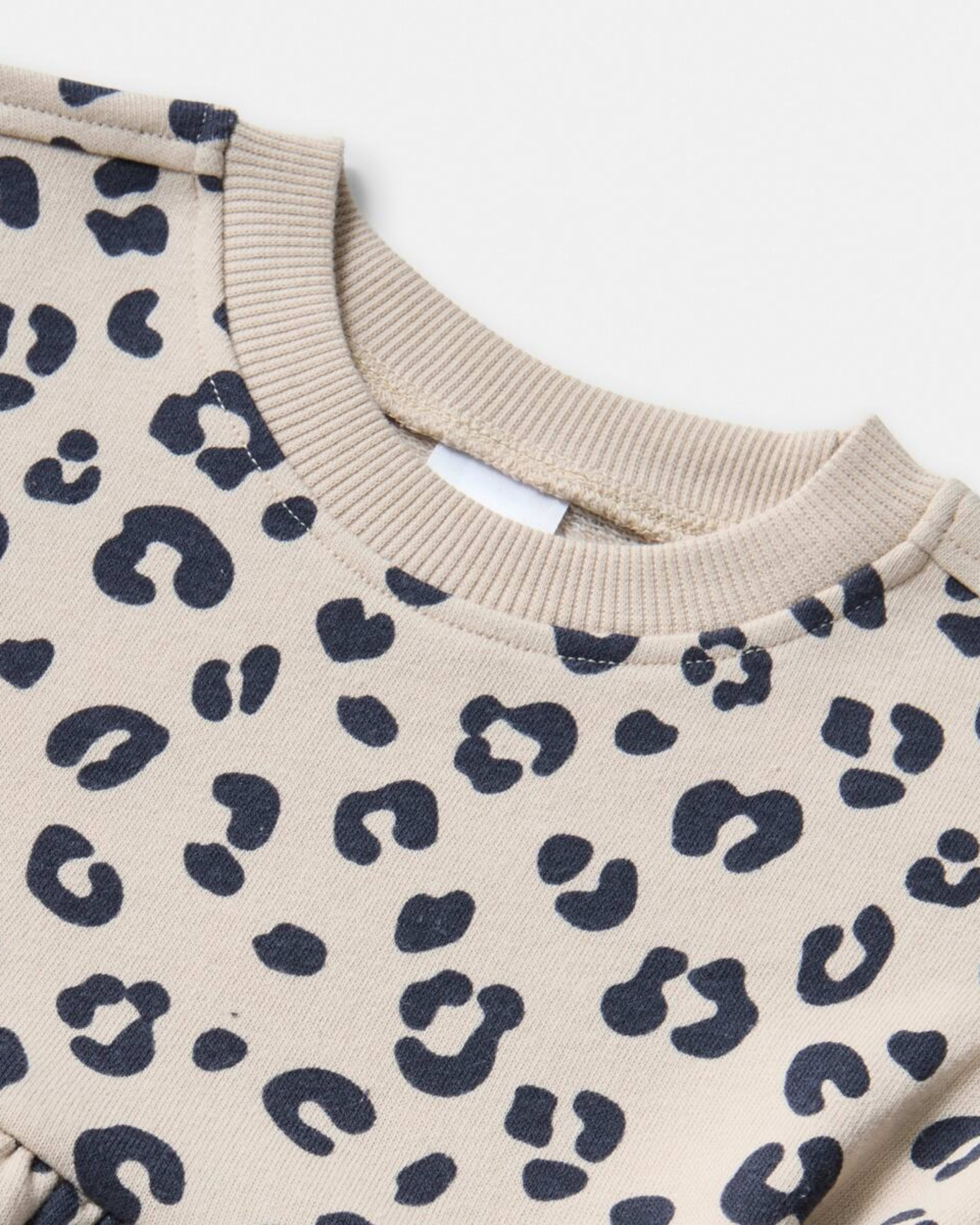 3 Long Sleeve Terry Dress BROWN LEOPARD, 3 of 3