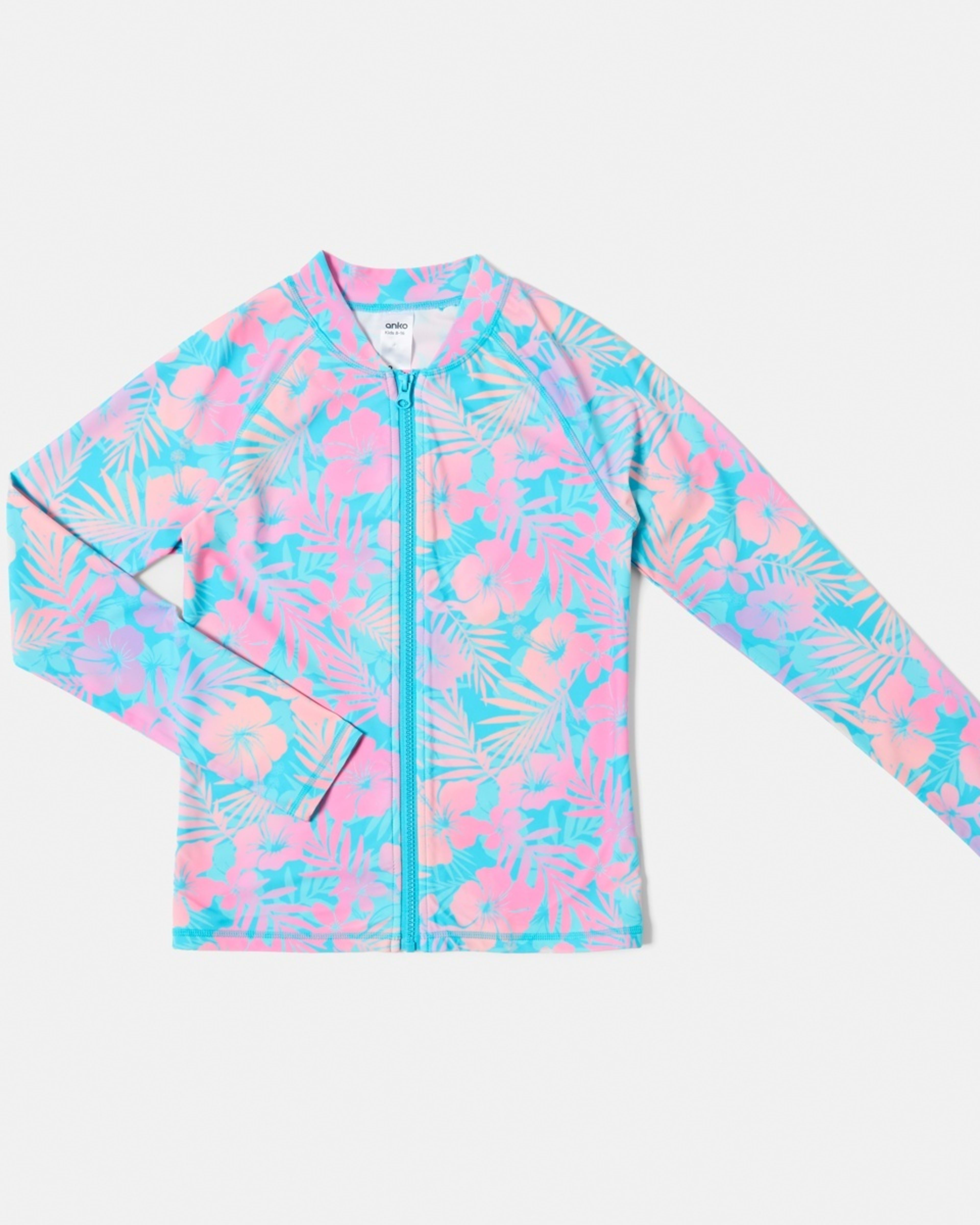 6 Long Sleeve Zip Through Rash Vest OMBRE TROPICAL LUSH MULTI, 6 of 8