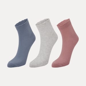 3 Pack Scallop Anklet Socks - Kmart