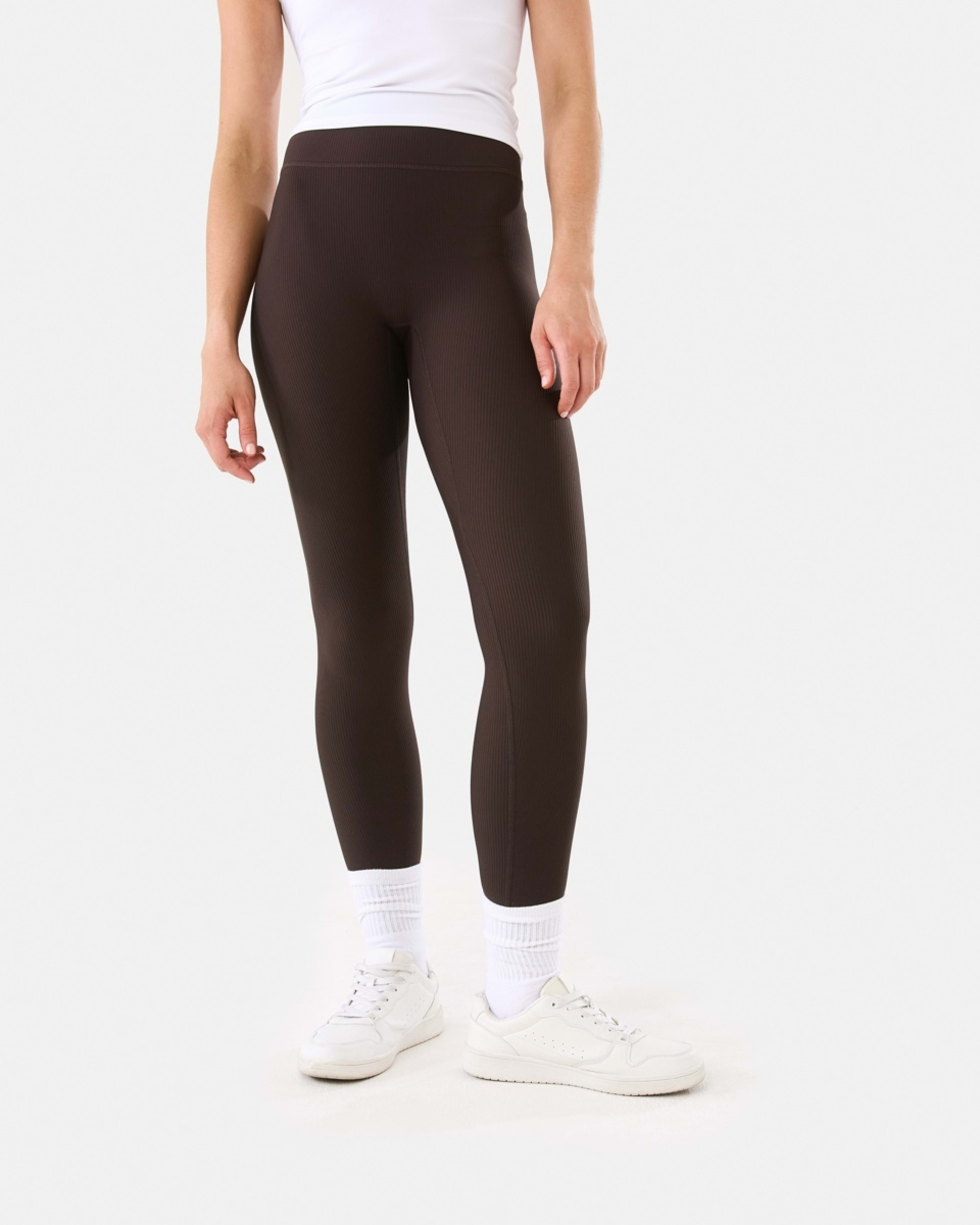 1 Active Womens Rib Leggings TUSCAN BROWN, 1 of 5