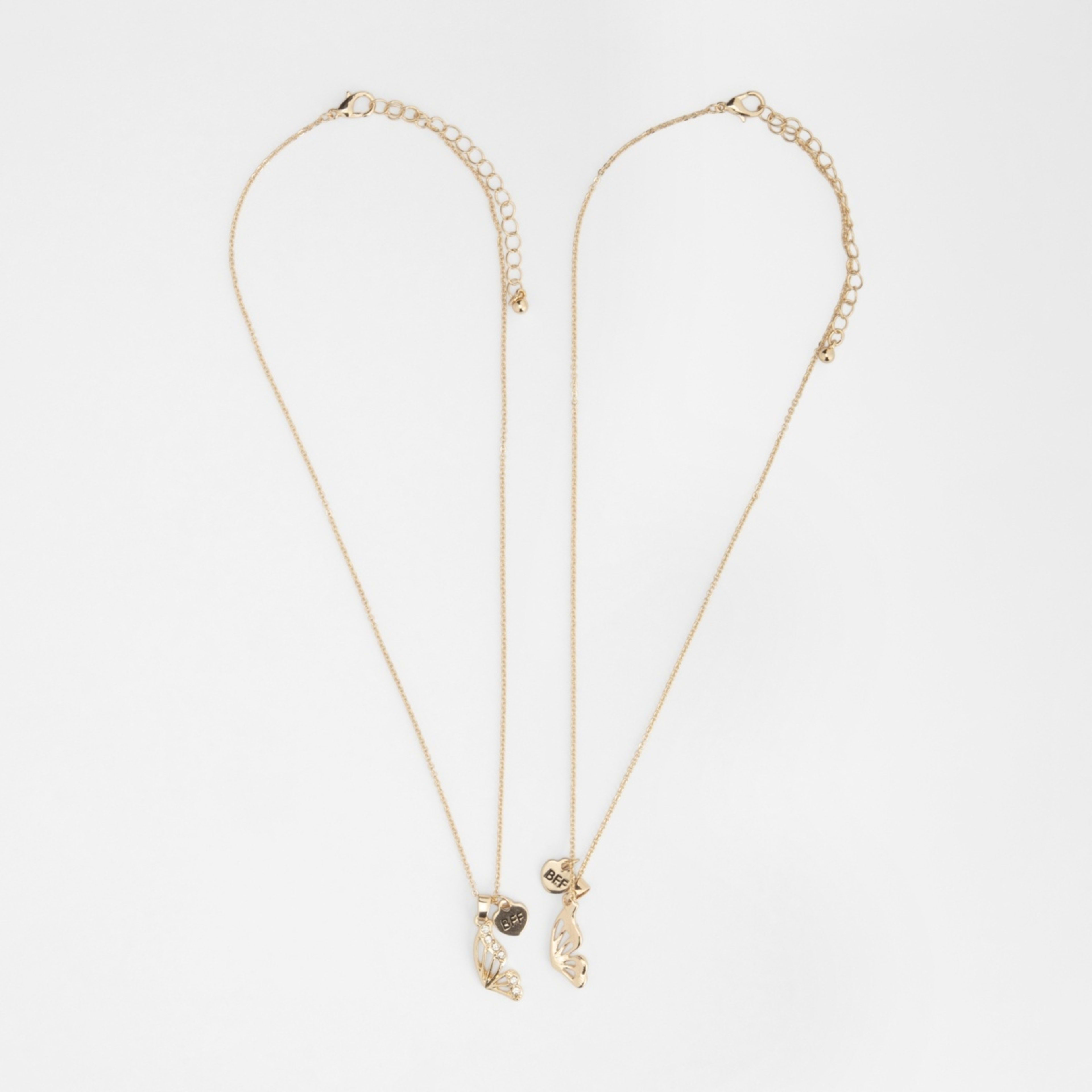 2 2 Pack BFF Half Butterfly Necklace - Gold Tone, 2 of 4