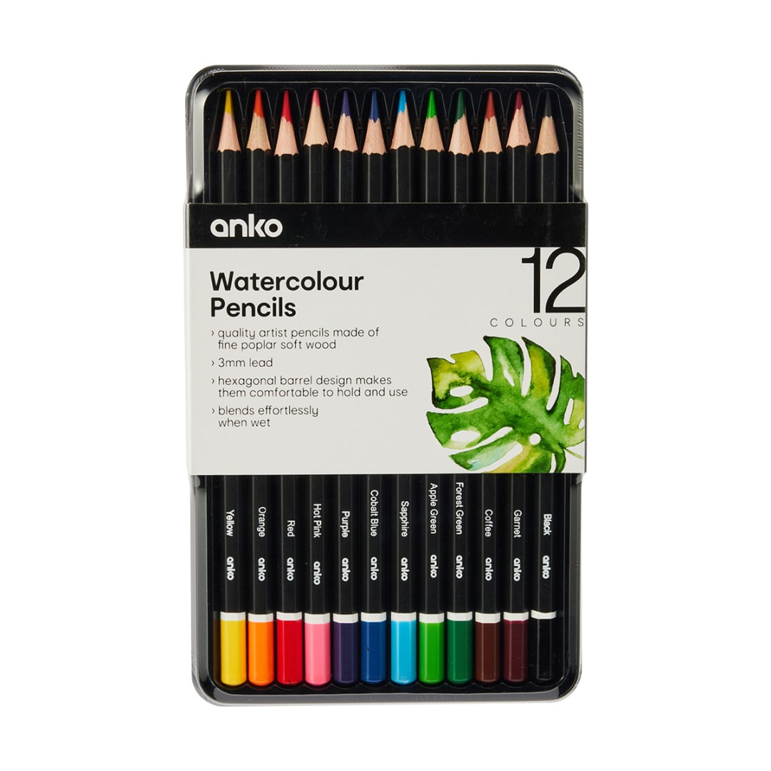 12 Pack Watercolour Pencils Kmart