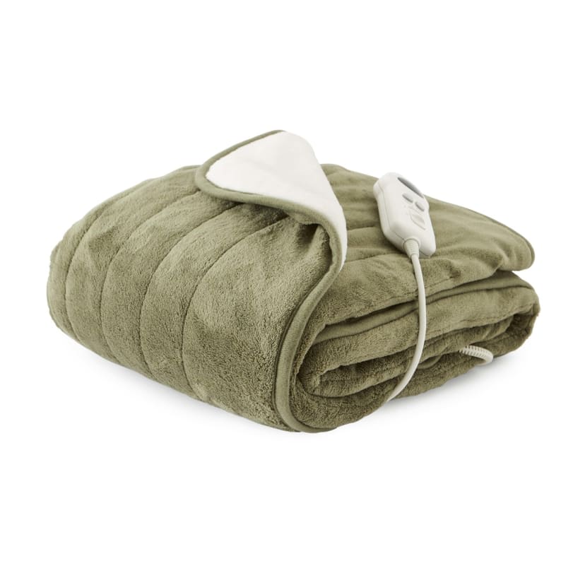 Heated Throw Green and Cream Kmart NZ