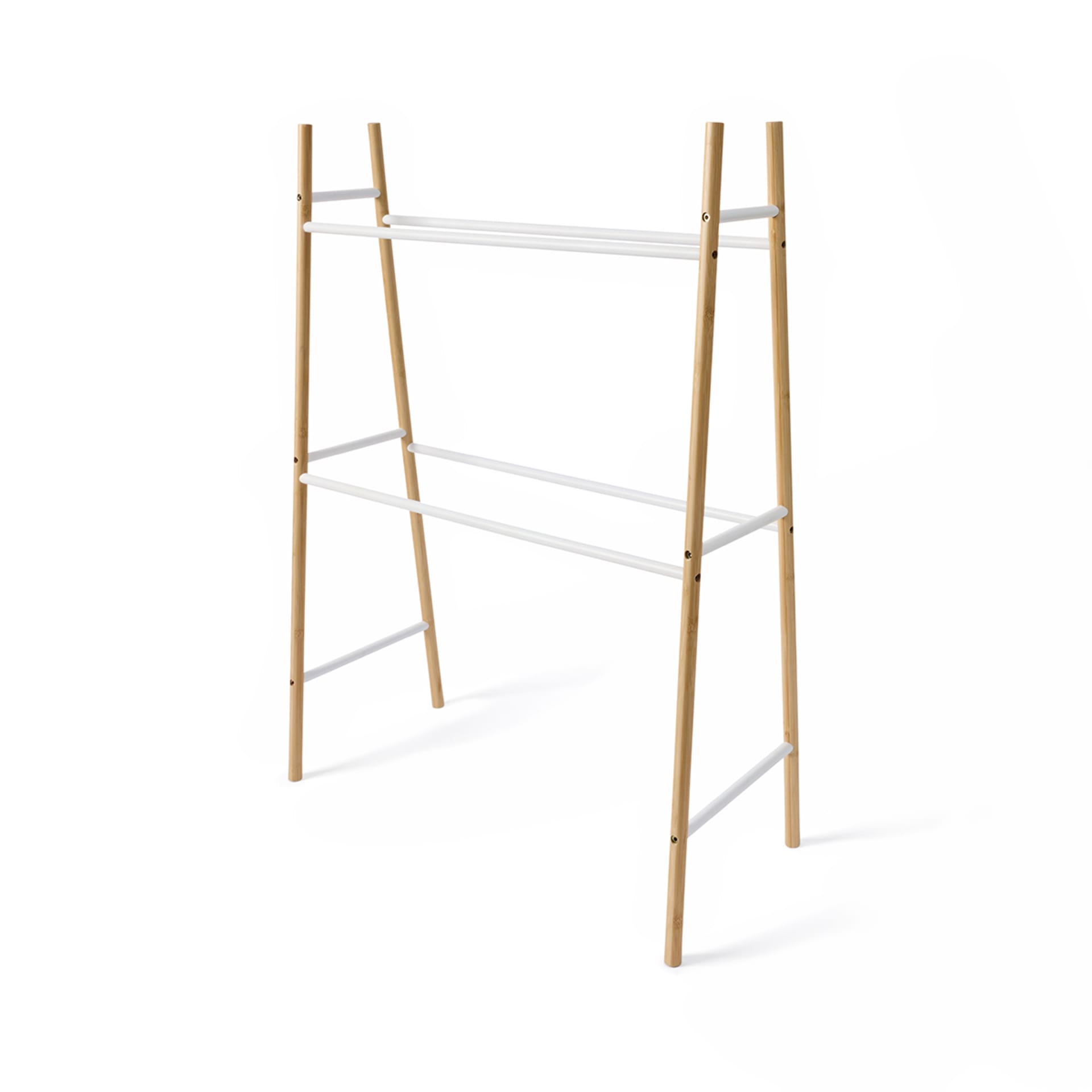 Bamboo and White Towel Rack - Kmart