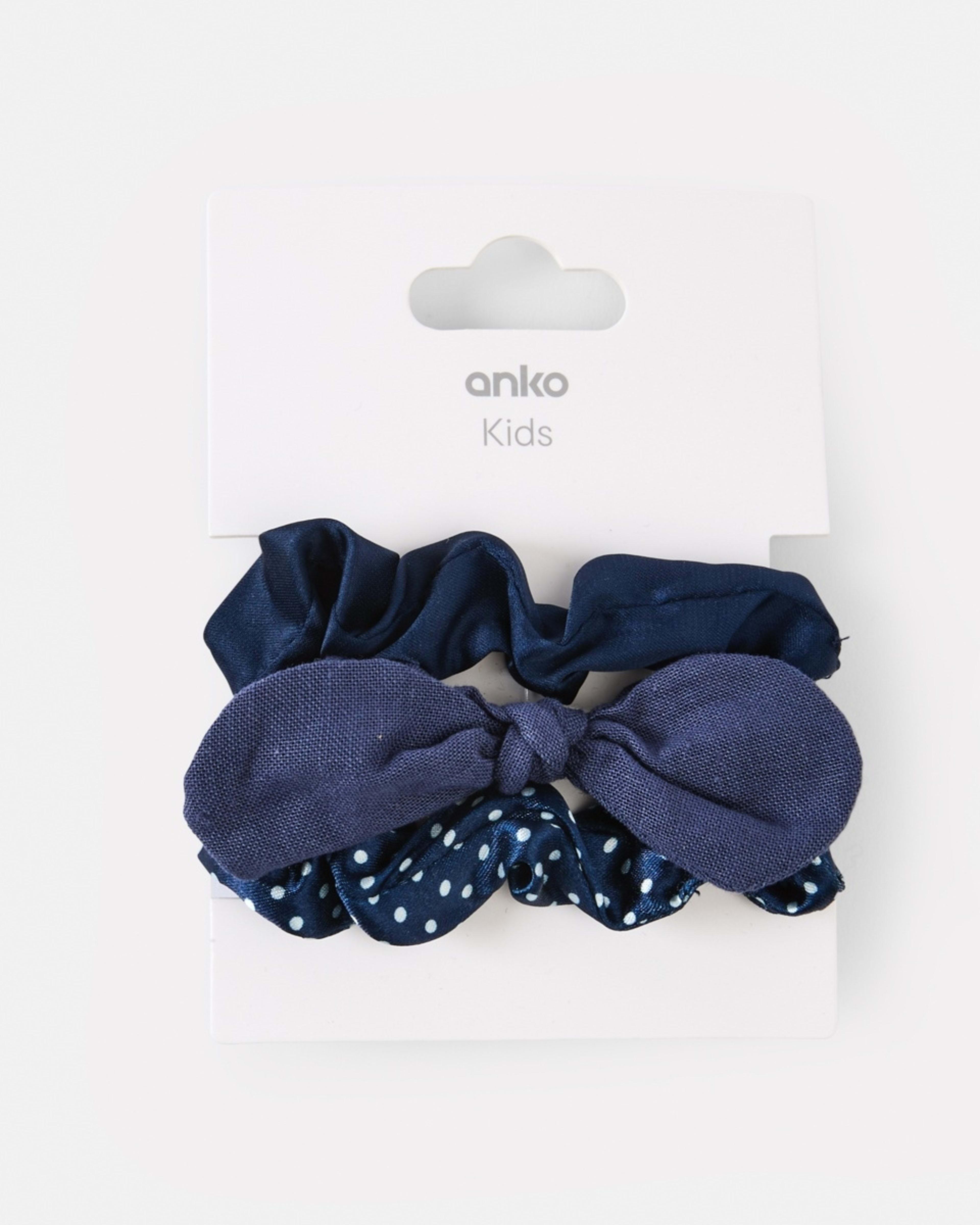 4 3 Pack Mixed Hair Scrunchies Nvy Sphire, 4 of 4