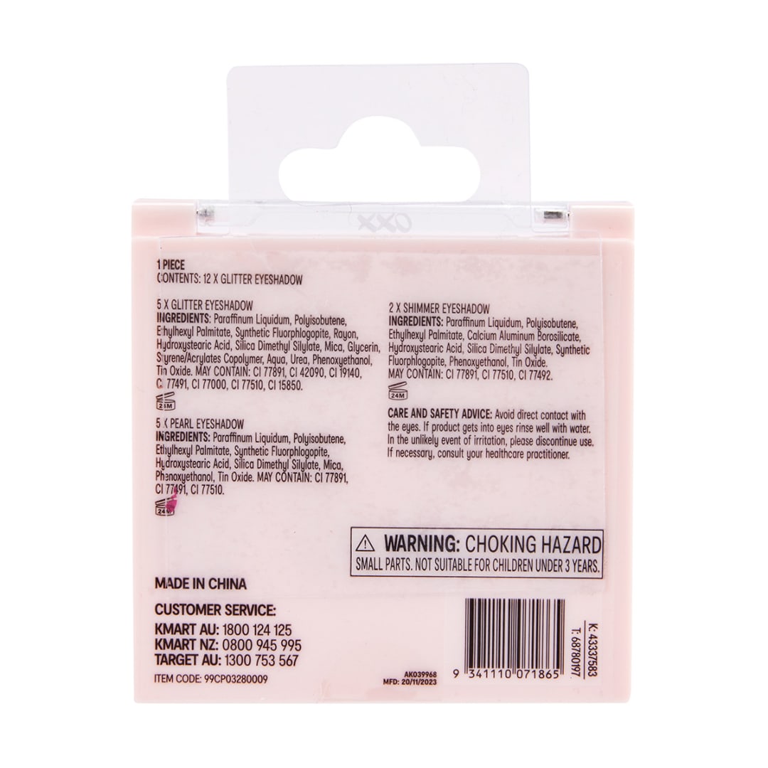 OXX Junior 12 Shades Glitter Eyeshadow Palette Feeling Funky Kmart NZ