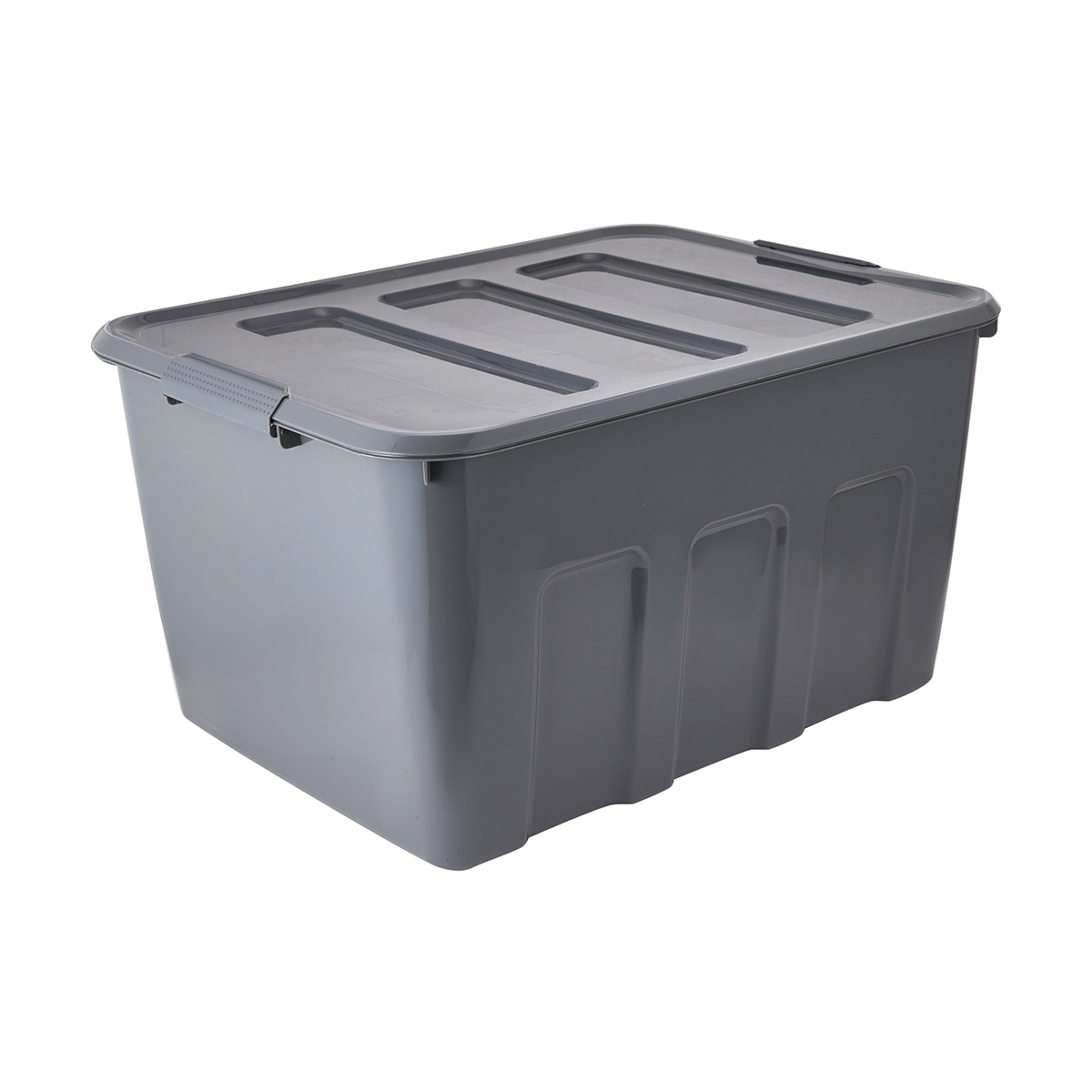 80L Storage Tub on Wheels Grey Kmart