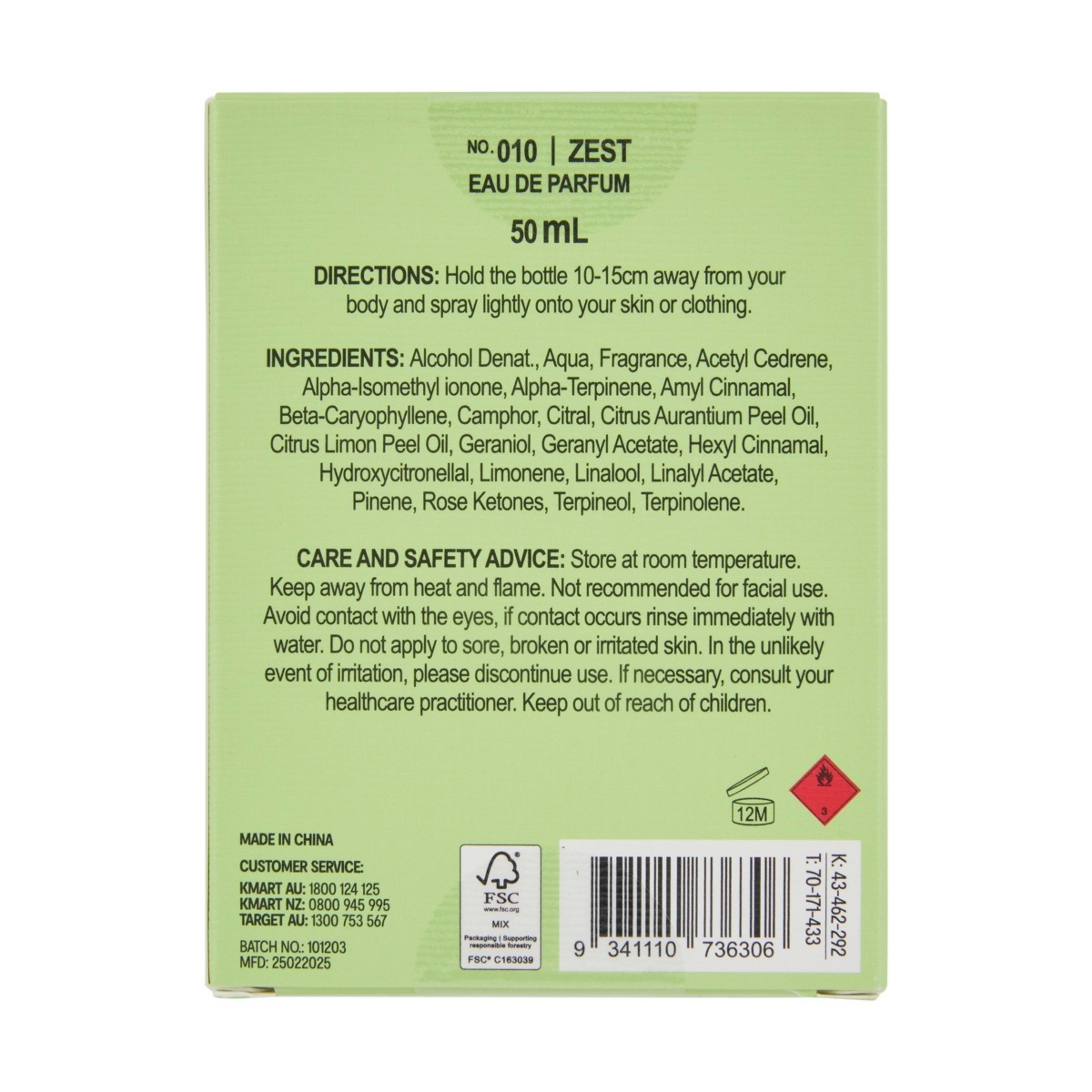 6 OXX Fragrance No. 010 Zest Eau De Parfum 50ml - Lime, Basil and Cedarwood, 6 of 7