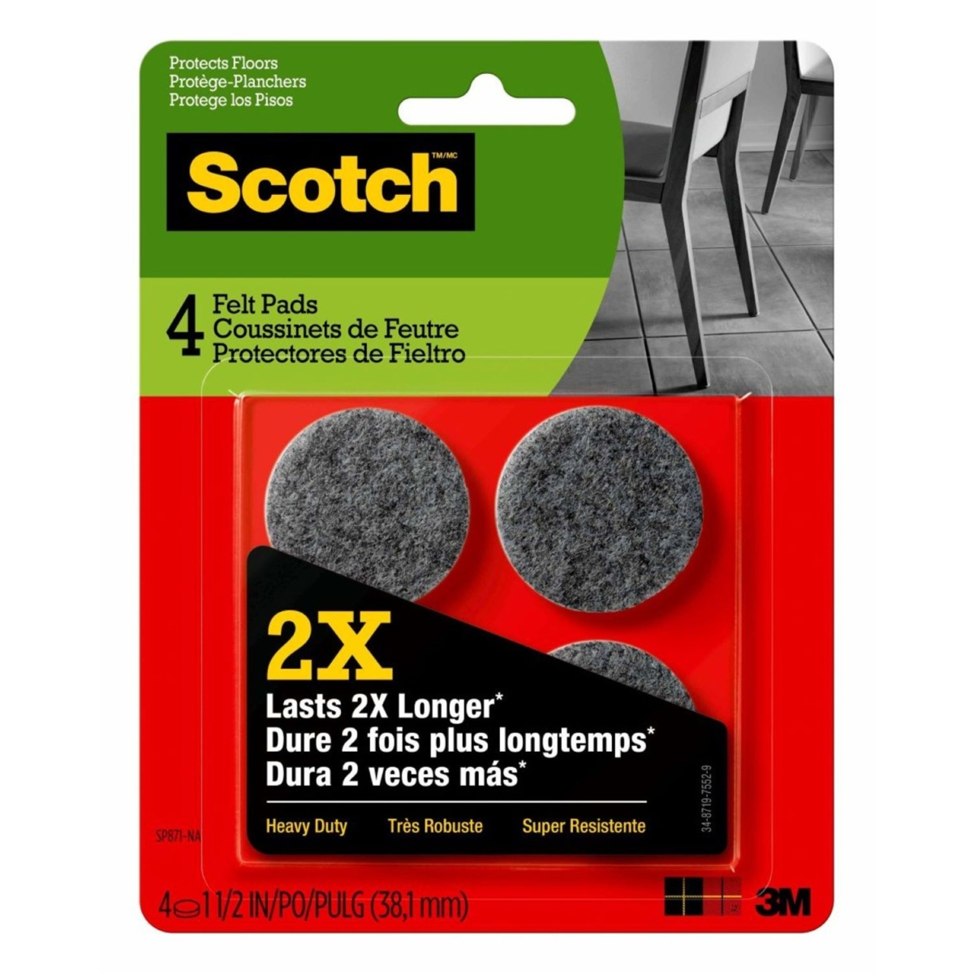 1 4 Pack Scotch Heavy Duty Felt Pads