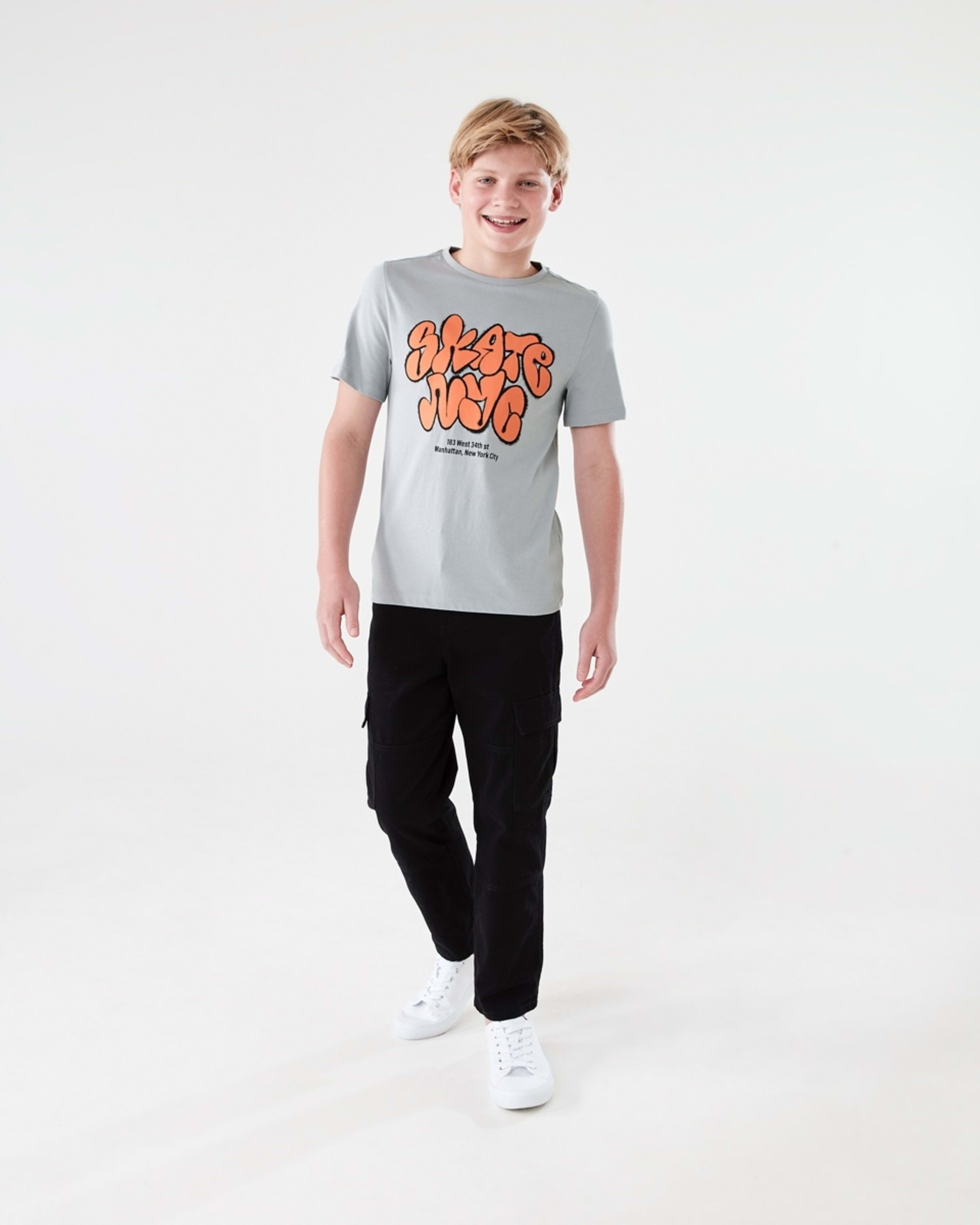 5 Short Sleeve Print T-shirt SKATE NYC GRAFFITI ICE GRAY, 5 of 6