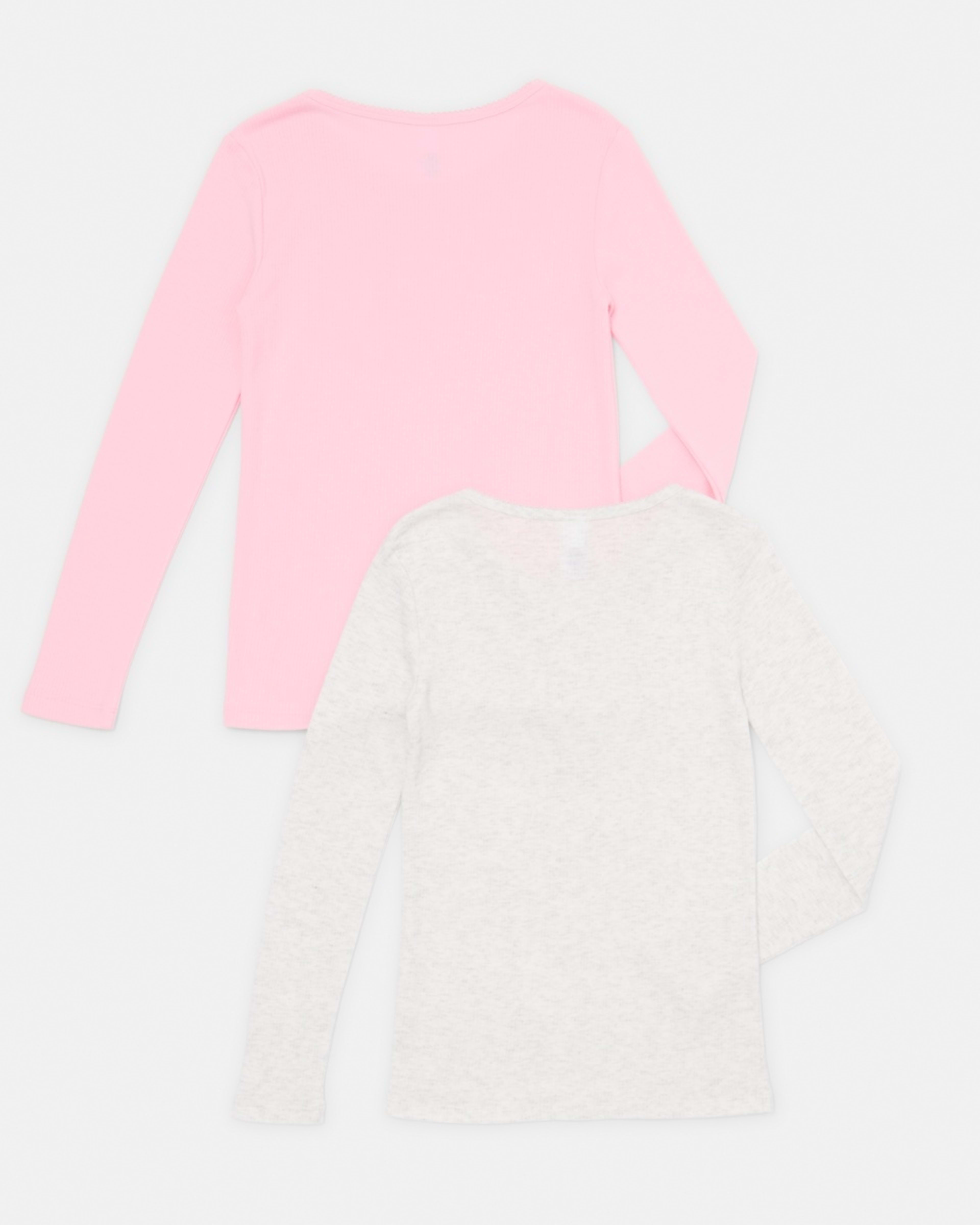 2 2 Pack Long Sleeve Brushed Thermal Top Pink, 2 of 8