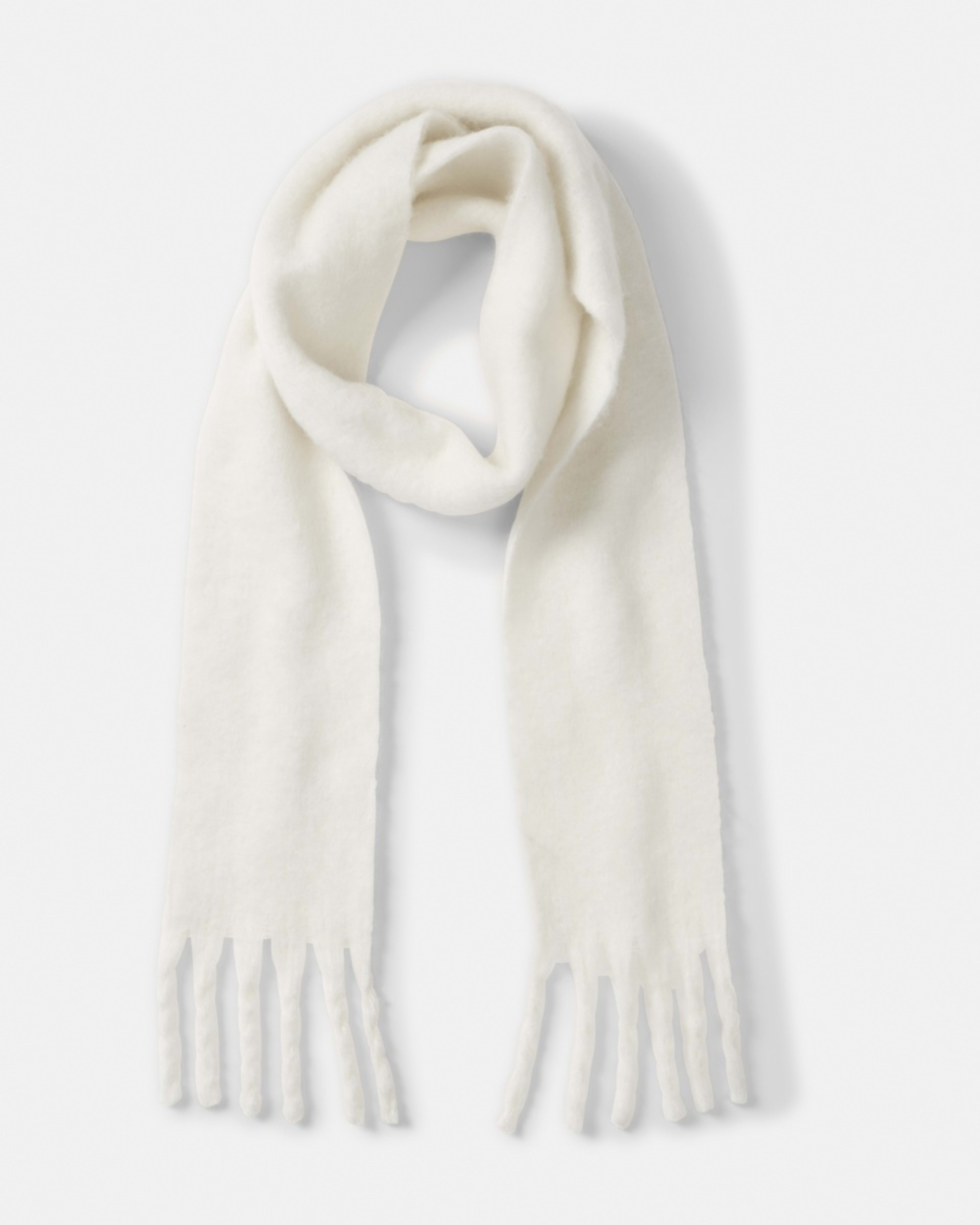 1 Narrow Fluffy Scarf Ecru