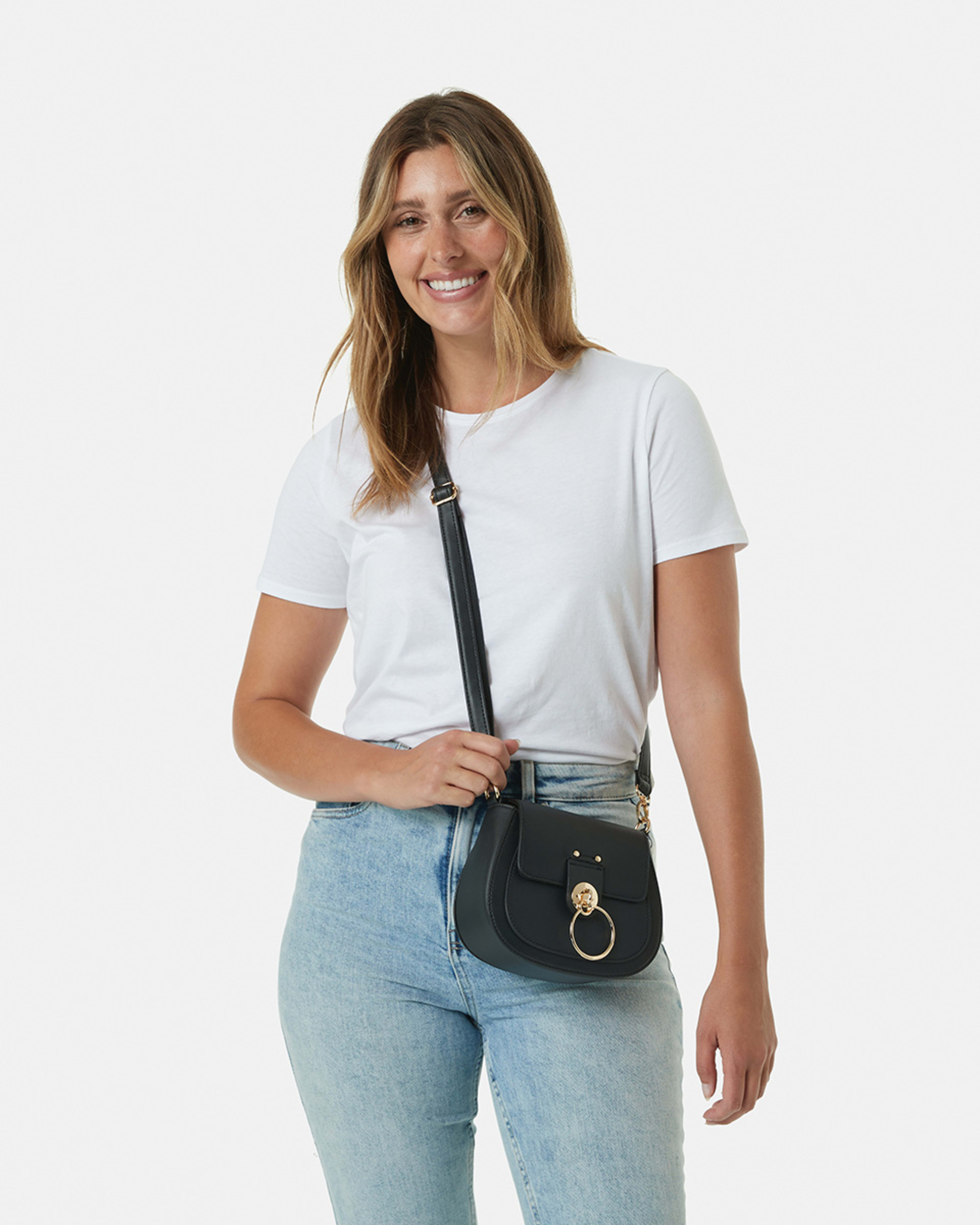 Structured Saddle Style Crossbody Bag Kmart