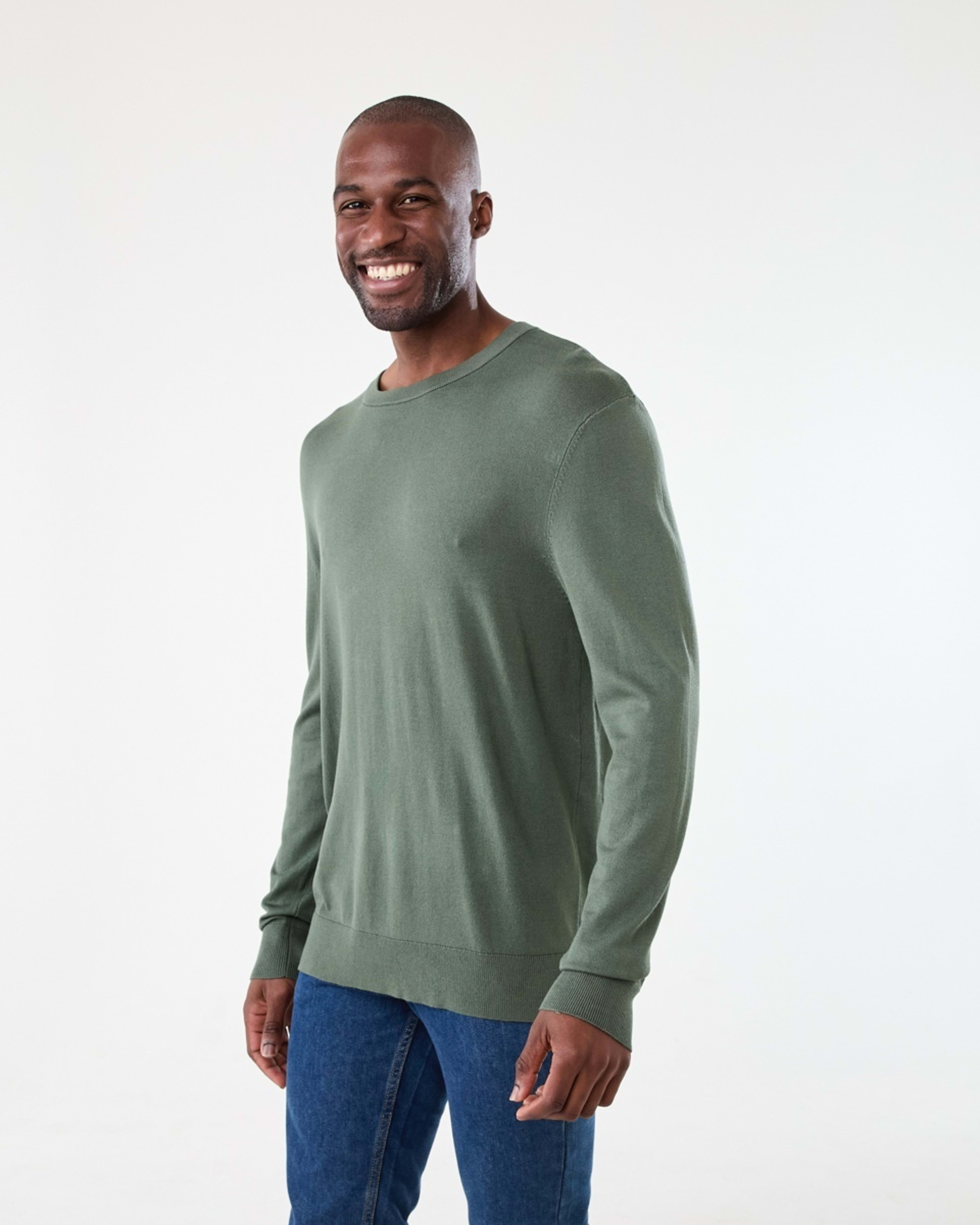 2 Core Crew Neck Knit Jumper Grn Laurel, 2 of 5