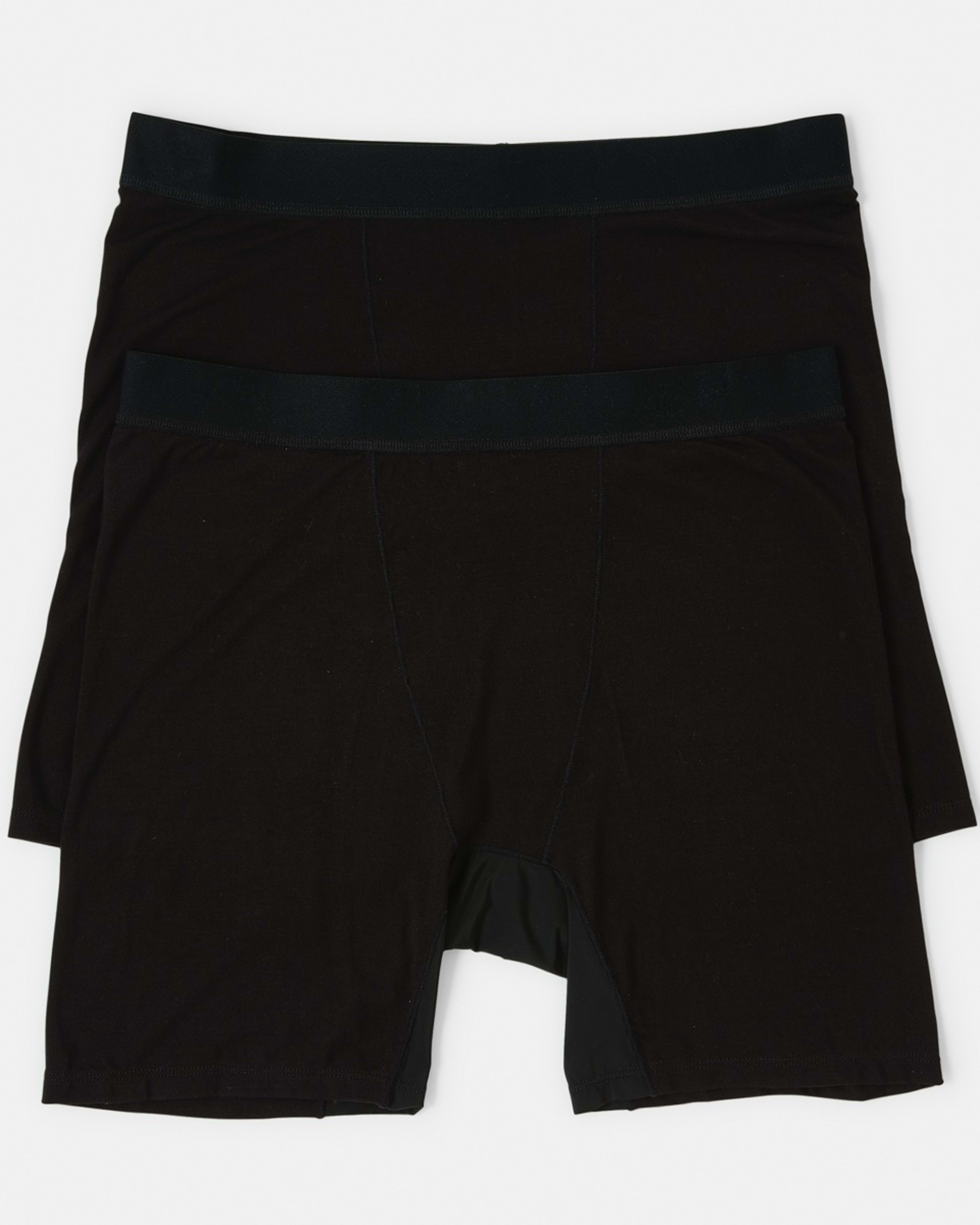 1 2 Pack Bamboo Longline Boyshorts Black, 1 of 6