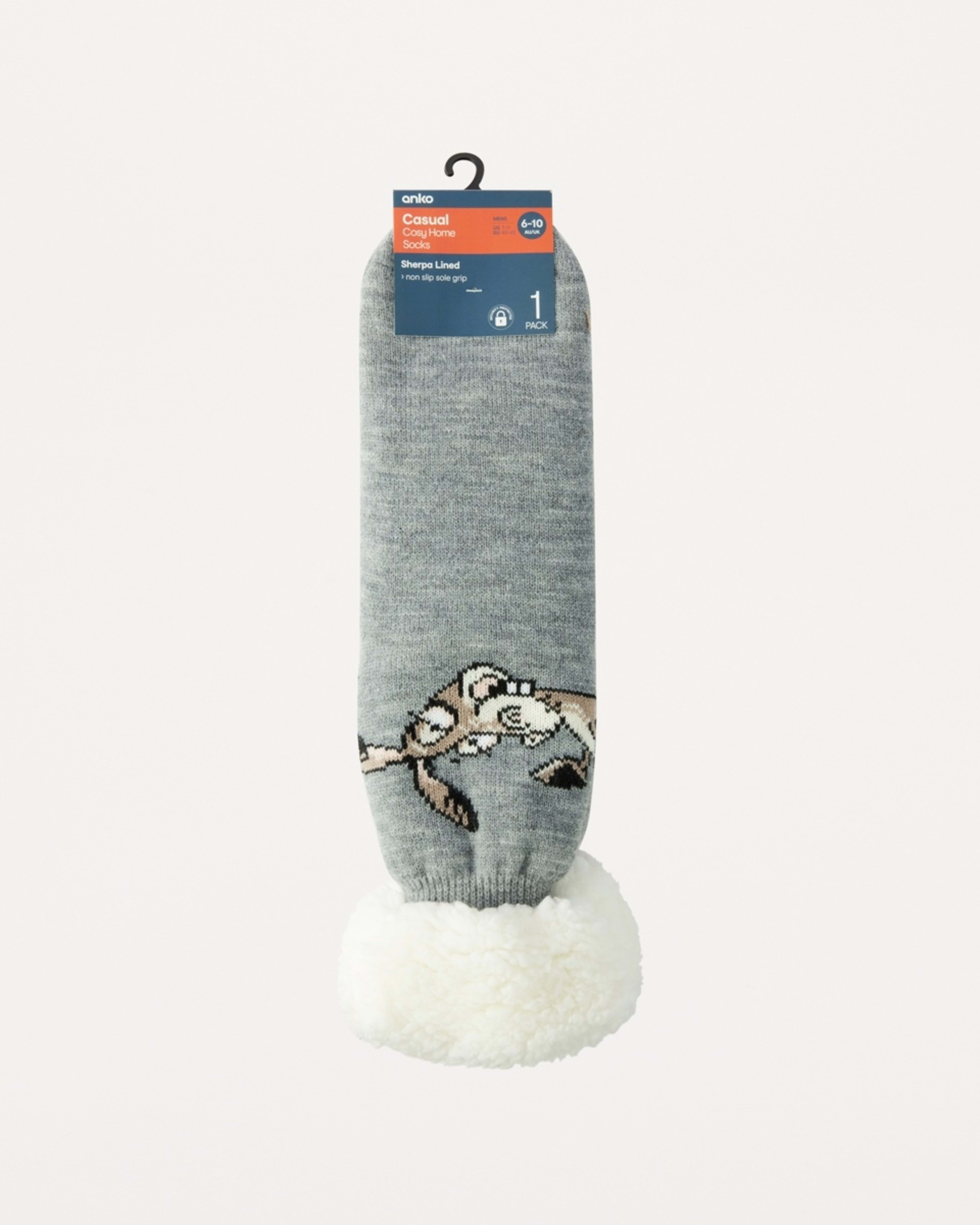 3 Sherpa Lined Home Socks Lazy, 3 of 3