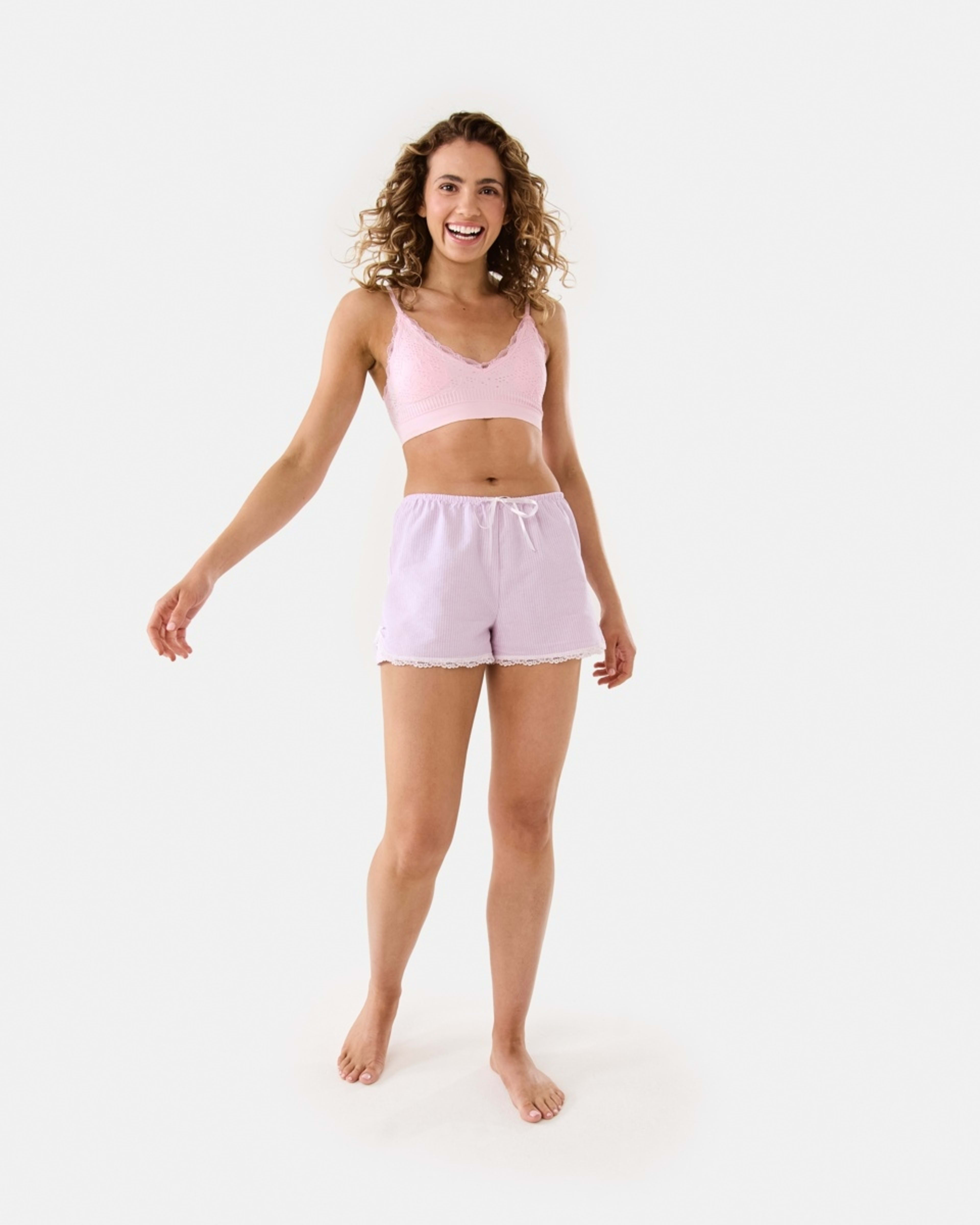2 Stripe Lace Trim Shorts STRIPE PINK BALLERINA, 2 of 8