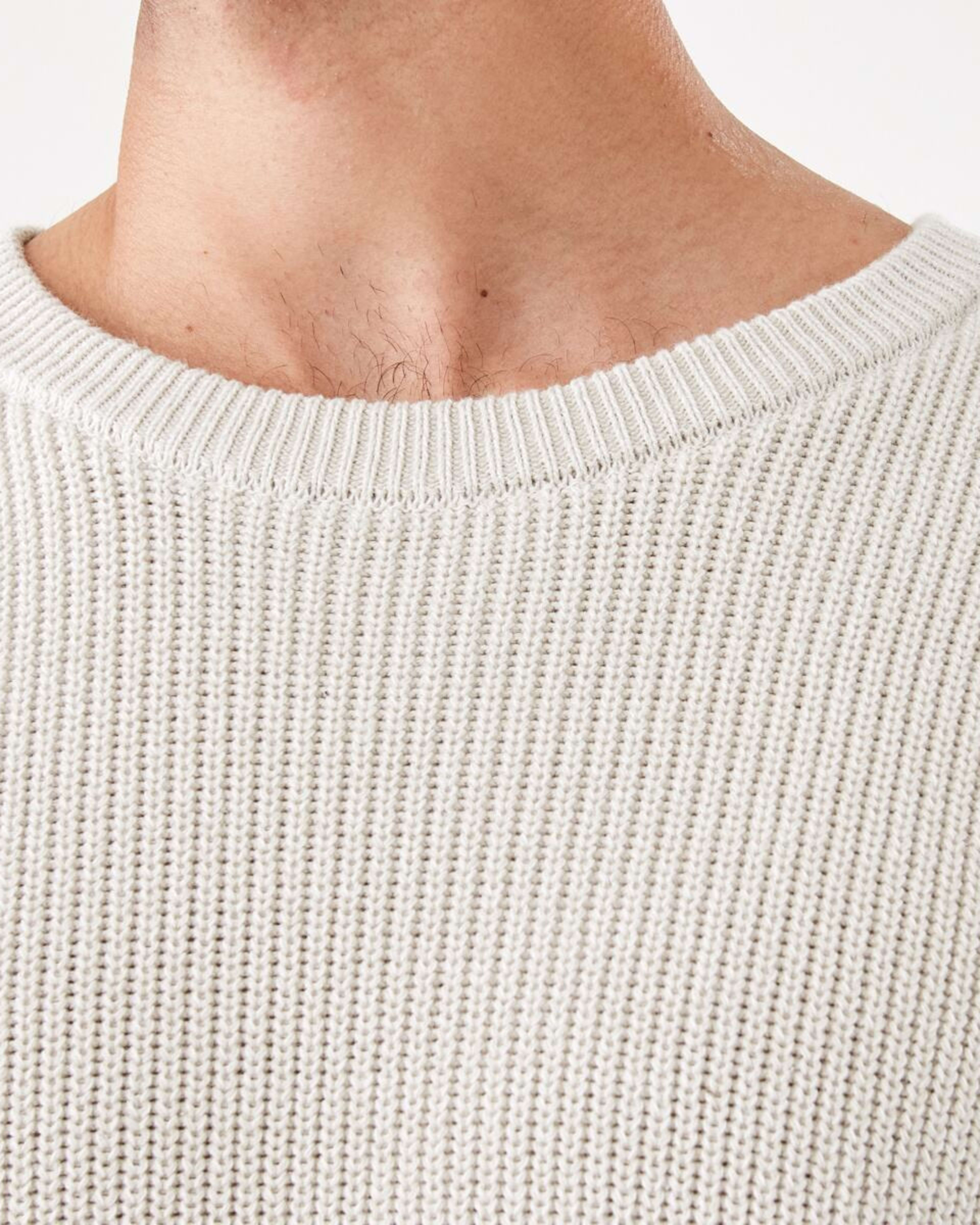 6 Textured Crew Knit Jumper Bge Dune, 6 of 6