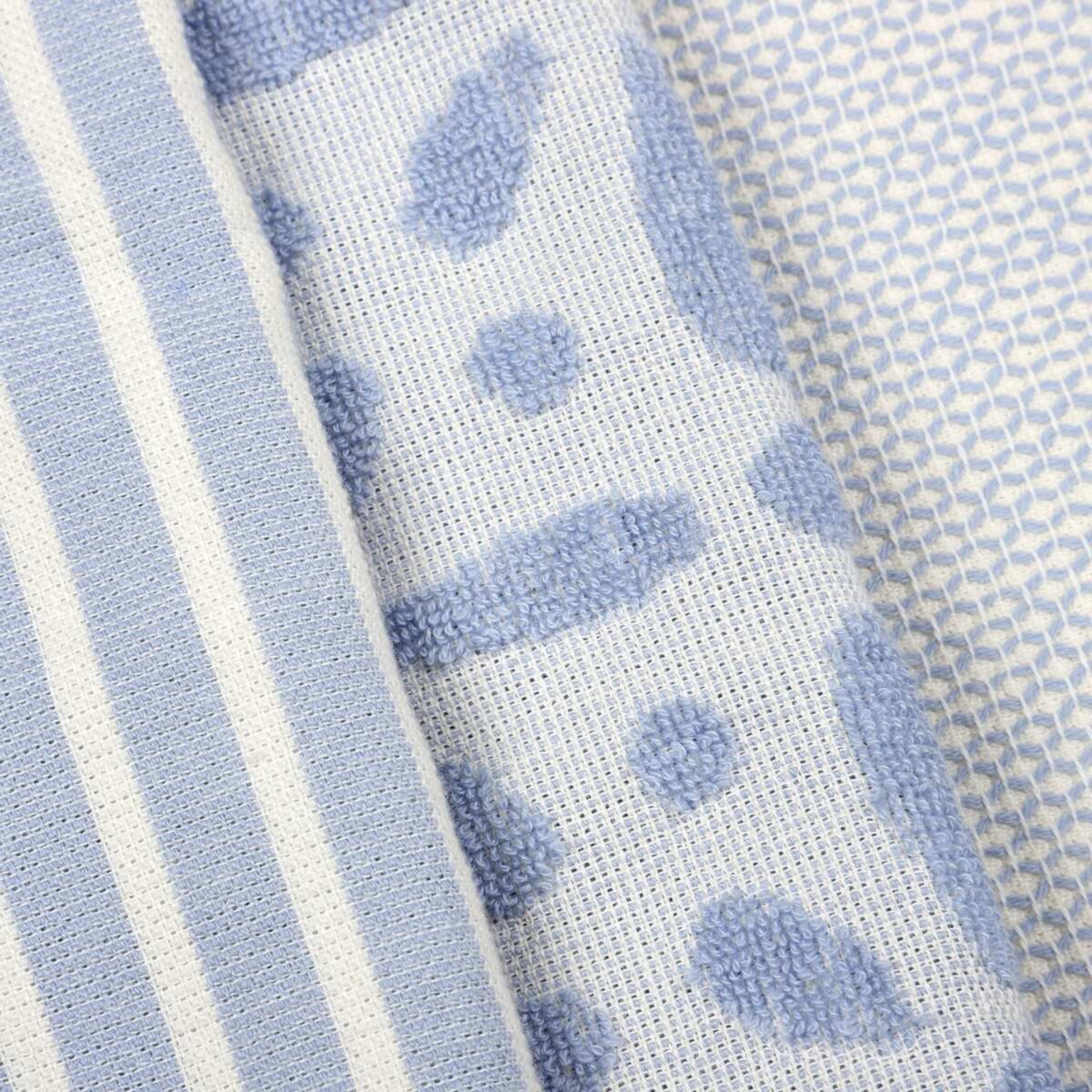 2 3 Pack Tile Blue Tea Towels, 2 of 6