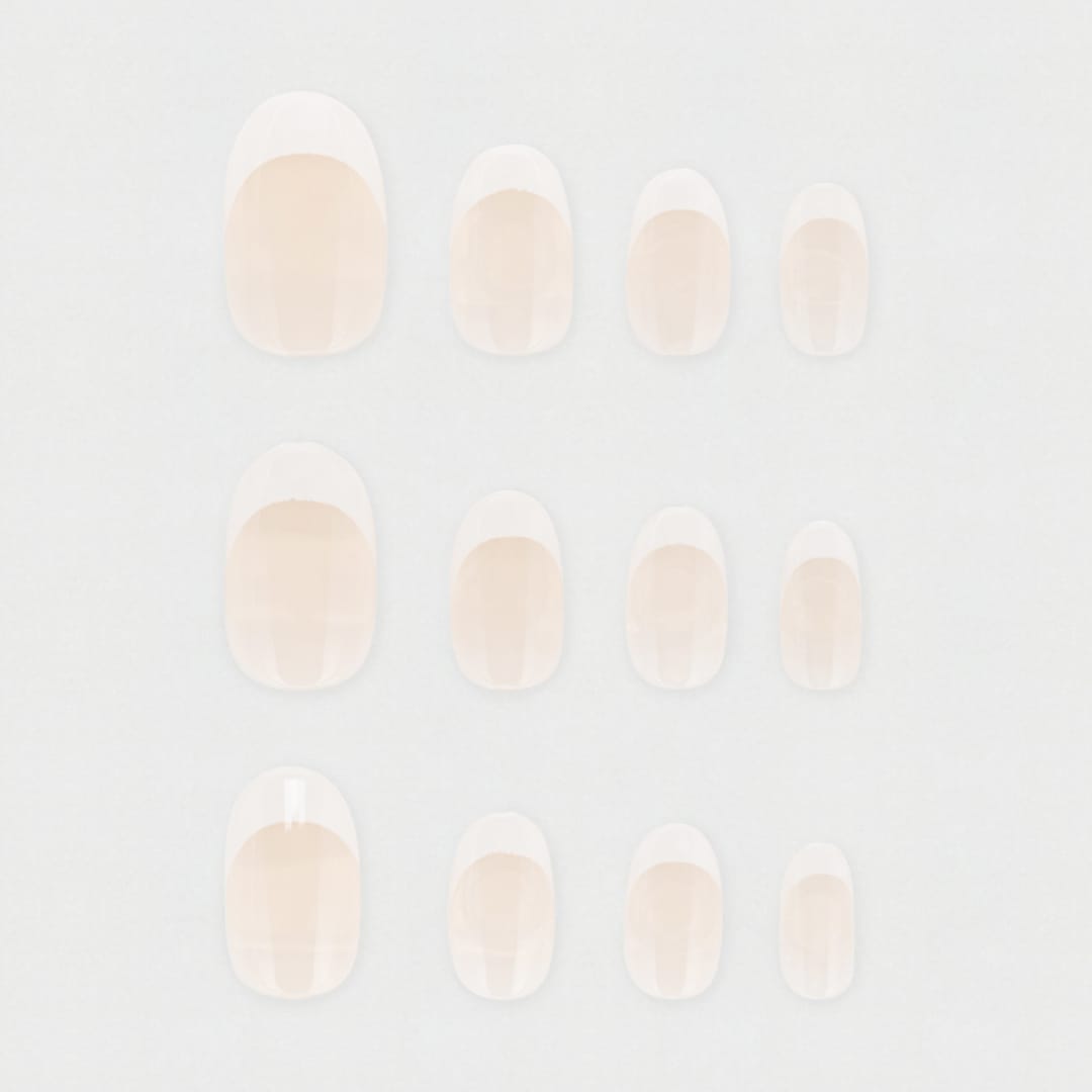 OXX Cosmetics 24 Pack False Nails with Adhesive - Oval Shape, White - Kmart