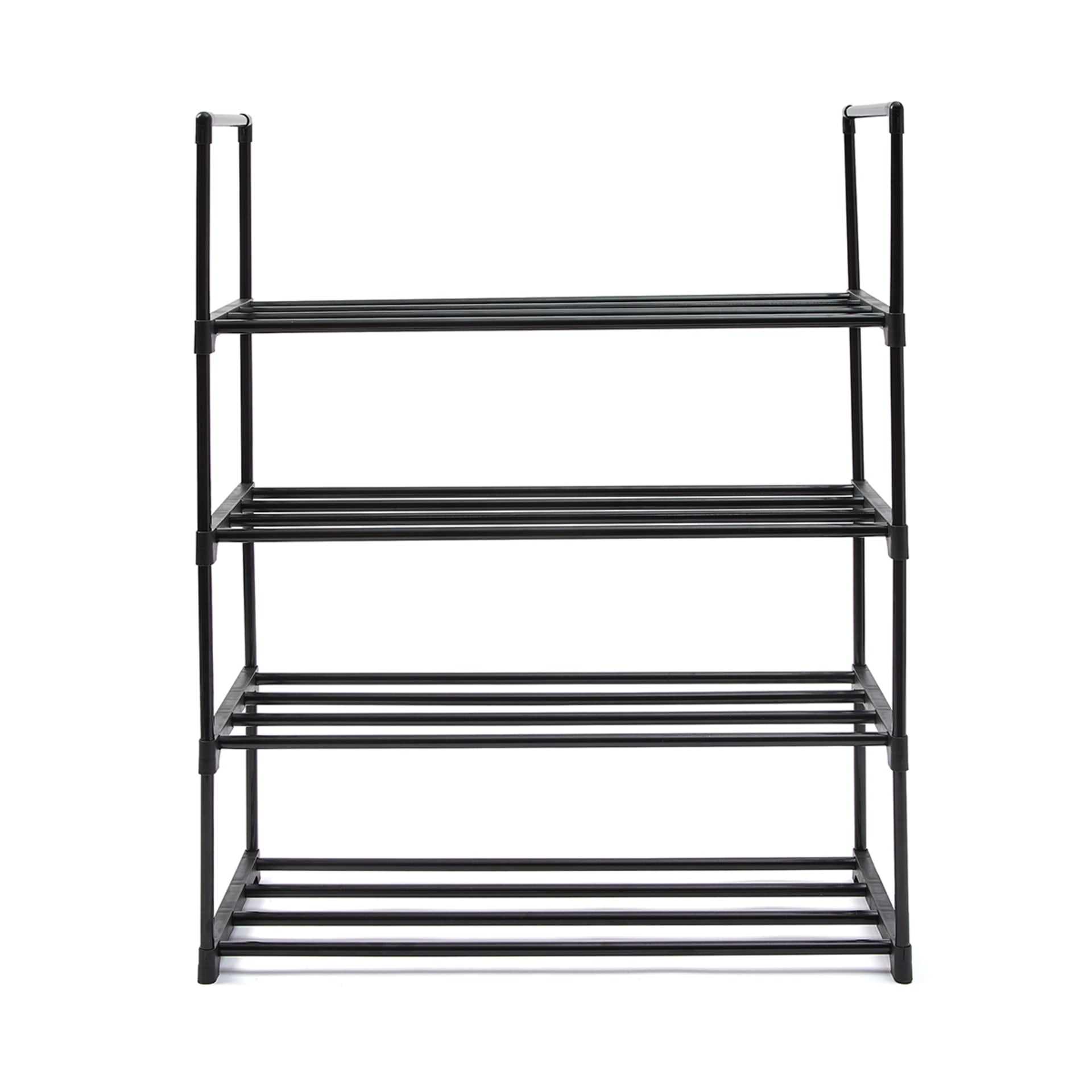 4 Tier Stackable Black Shoe Rack Kmart