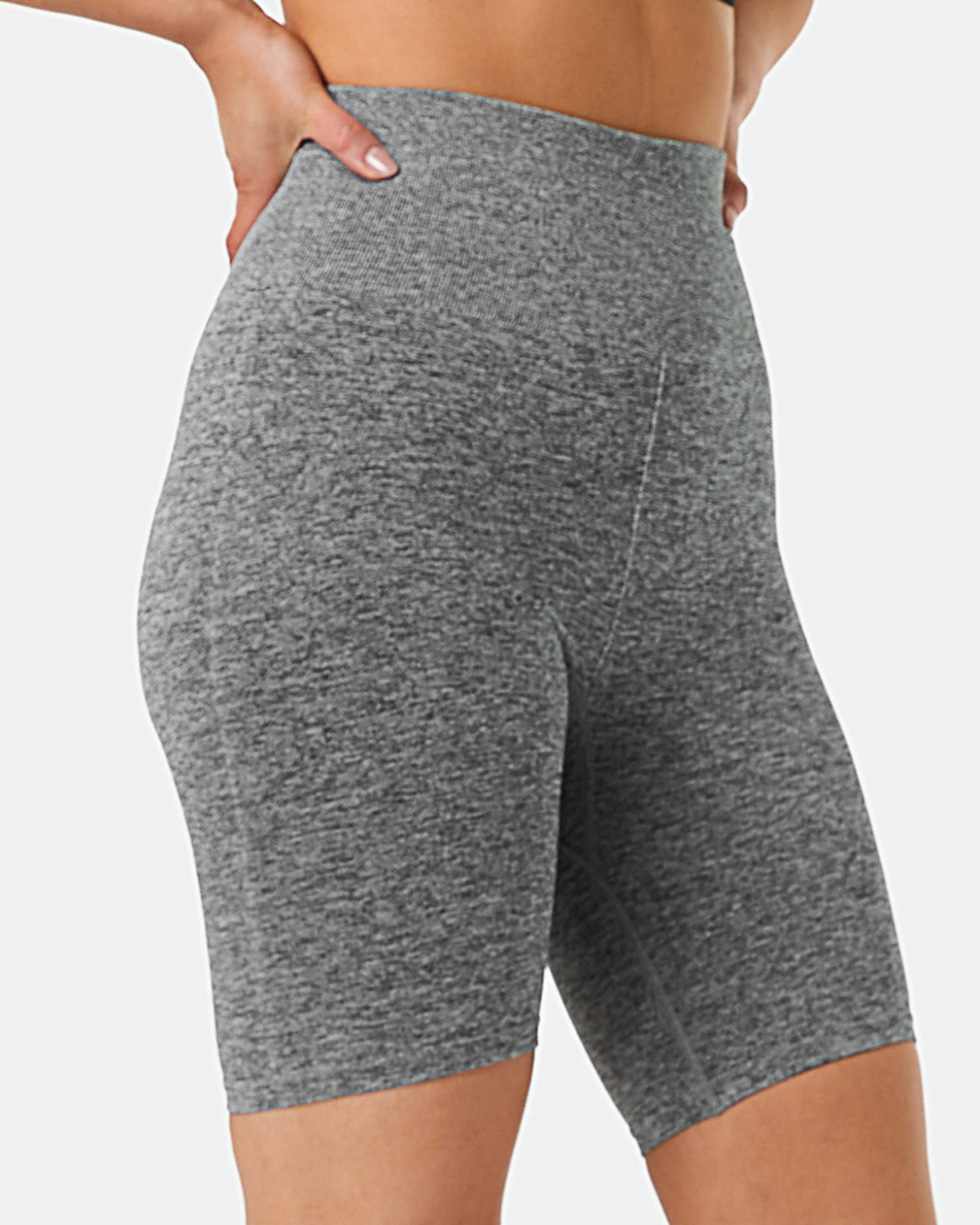 2 Active Womens Seamfree Bike Shorts Grey Marle, 2 of 6