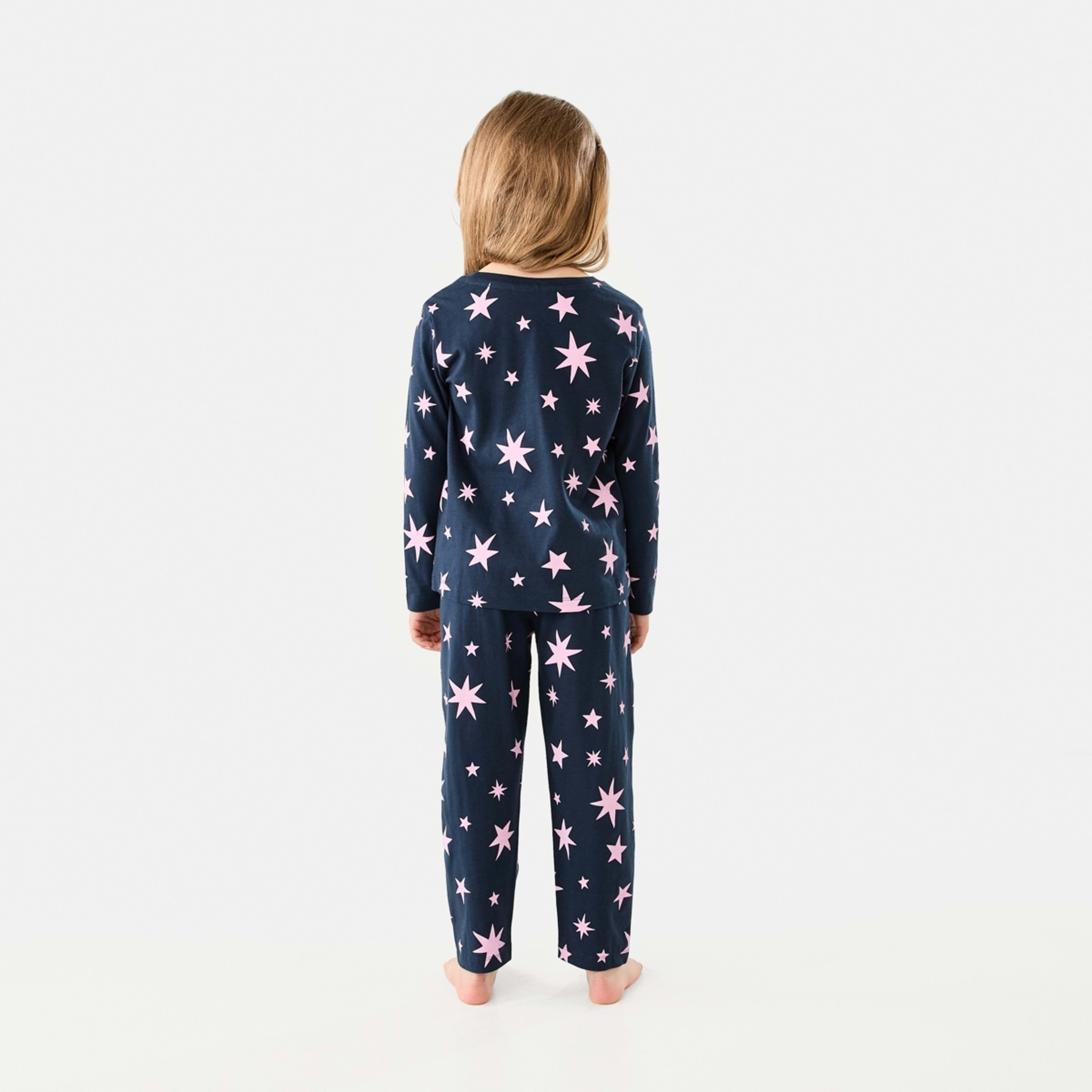 2 Knit Pyjama Set Navy Stars, 2 of 8