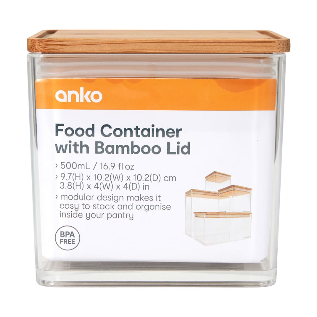Food Container with Bamboo Lid Kmart