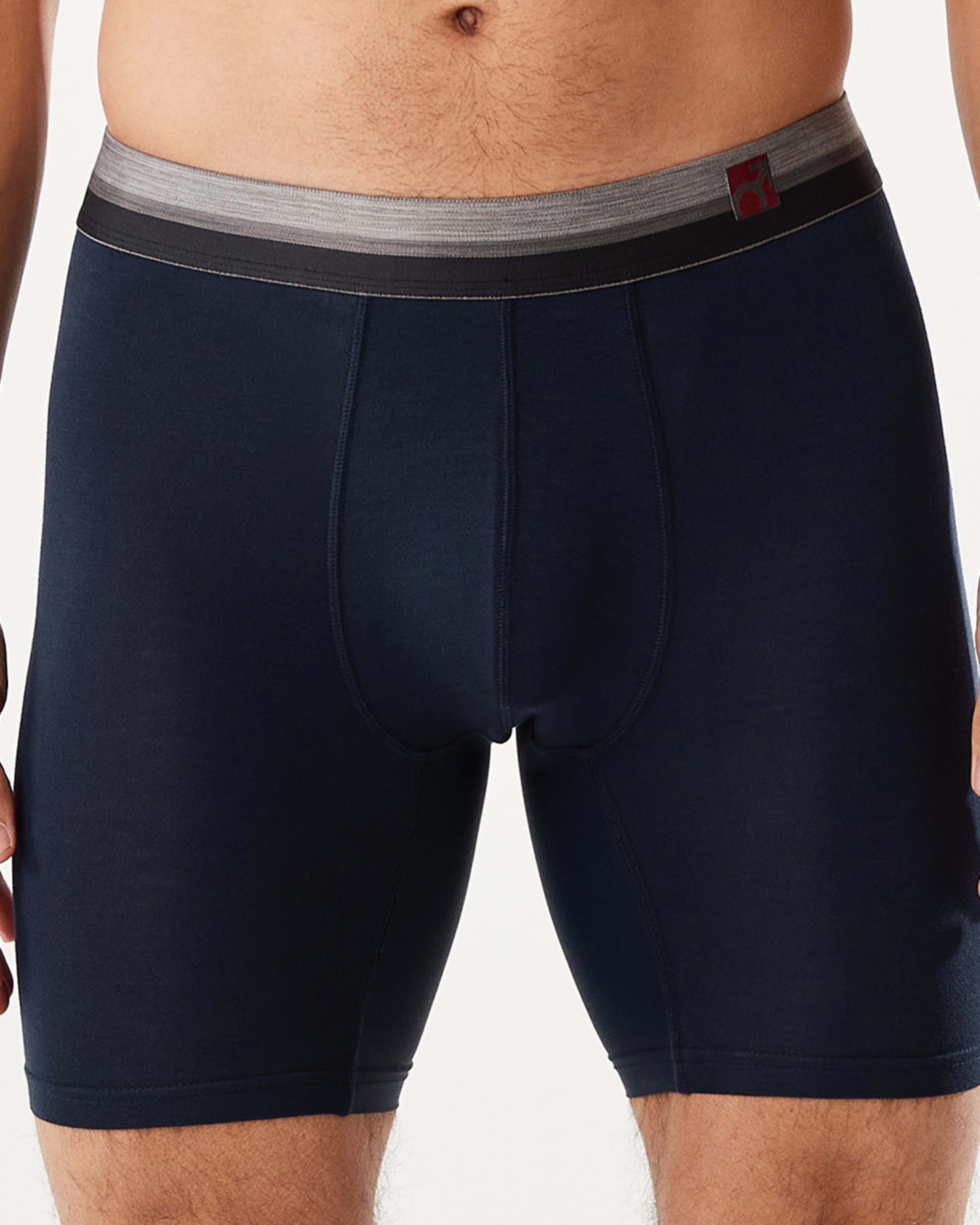 1 Anti-ride Mid Length Bamboo Blend Trunks Navy, 1 of 5