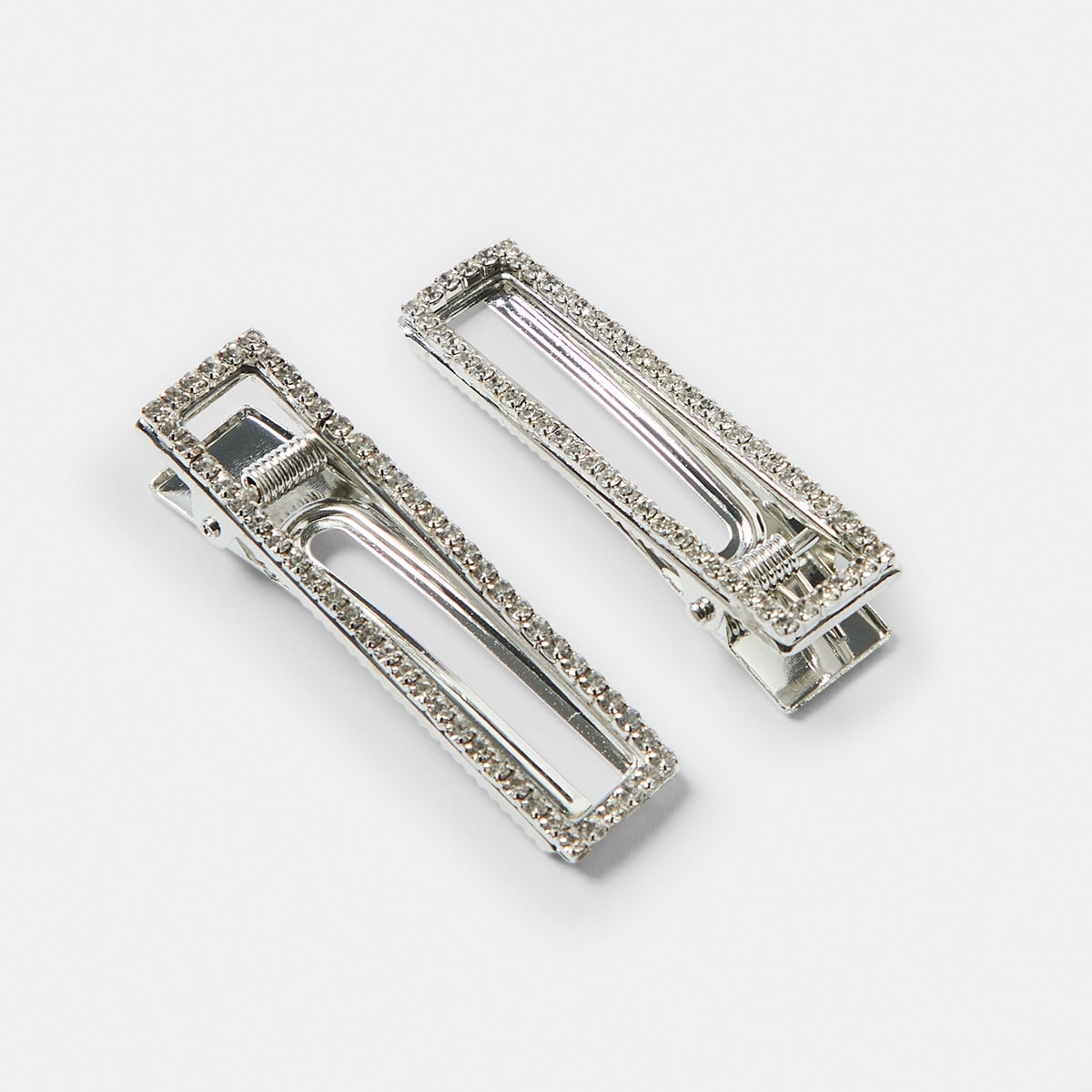 Silver Tone Sparkle Side Hair Clips Kmart