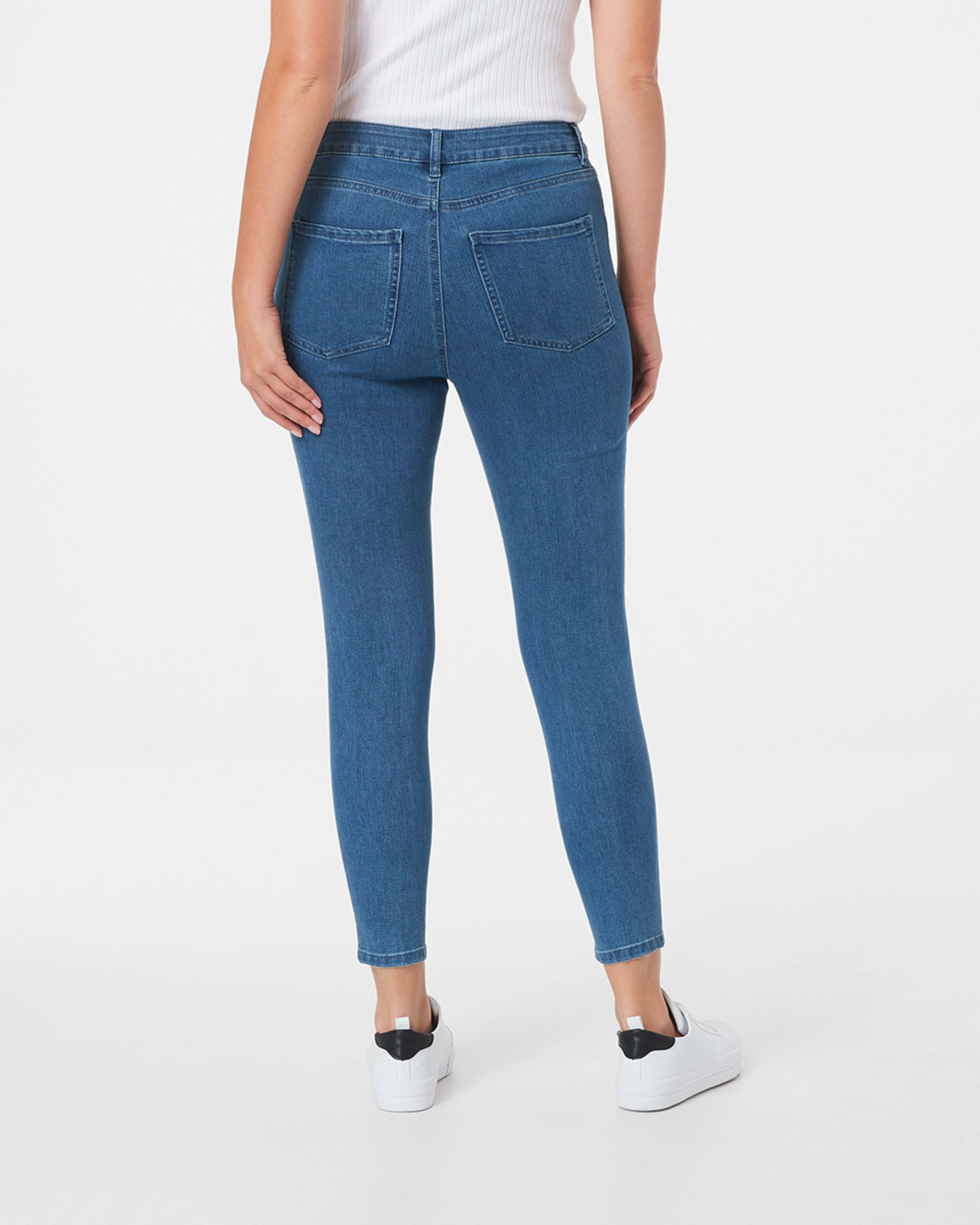 3 High Rise Ankle Length Skinny Jeans Mid Wsh, 3 of 4