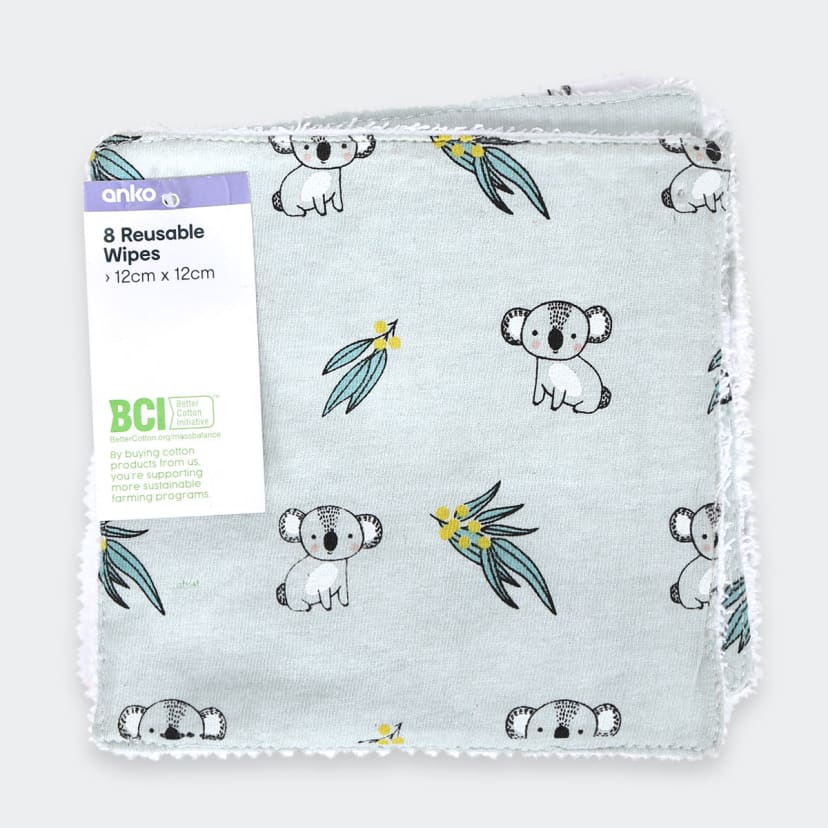 8 Pack Reusable Wipes Kmart