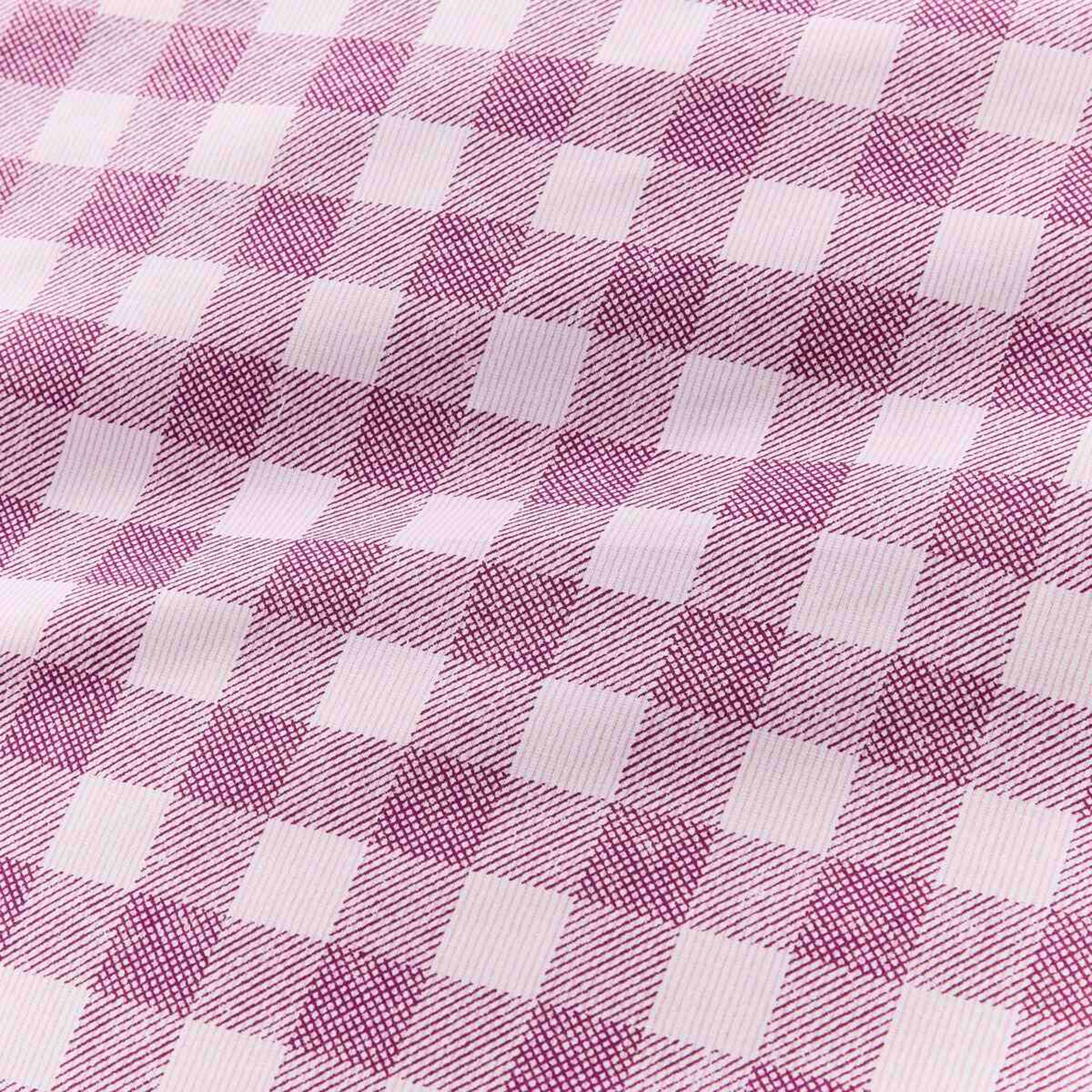 6 Gingham Cotton Rich Reversible Quilt Cover Set - Double Bed, Berry, 6 of 7