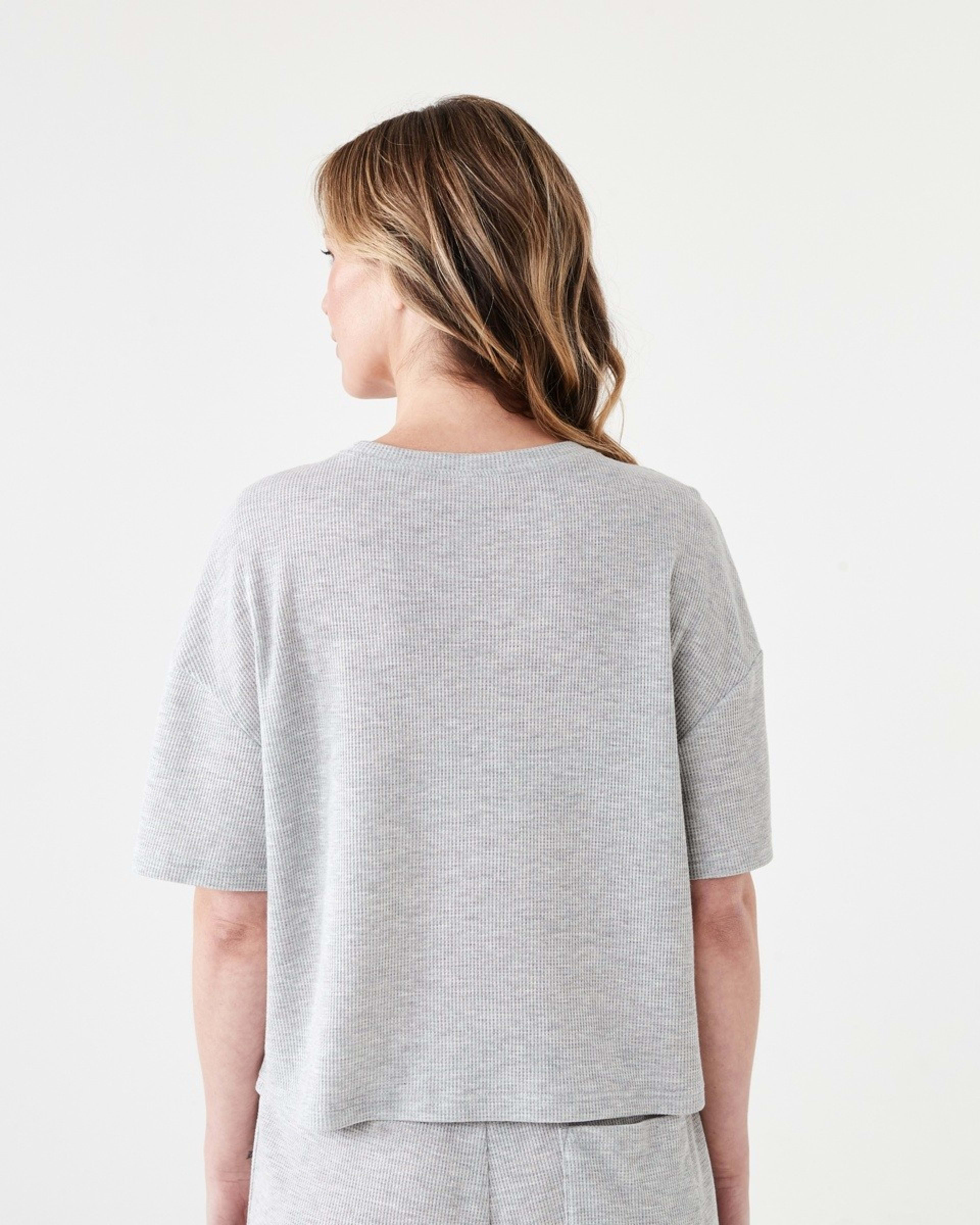 3 Waffle Boxy T-shirt SILVER MARLE, 3 of 6