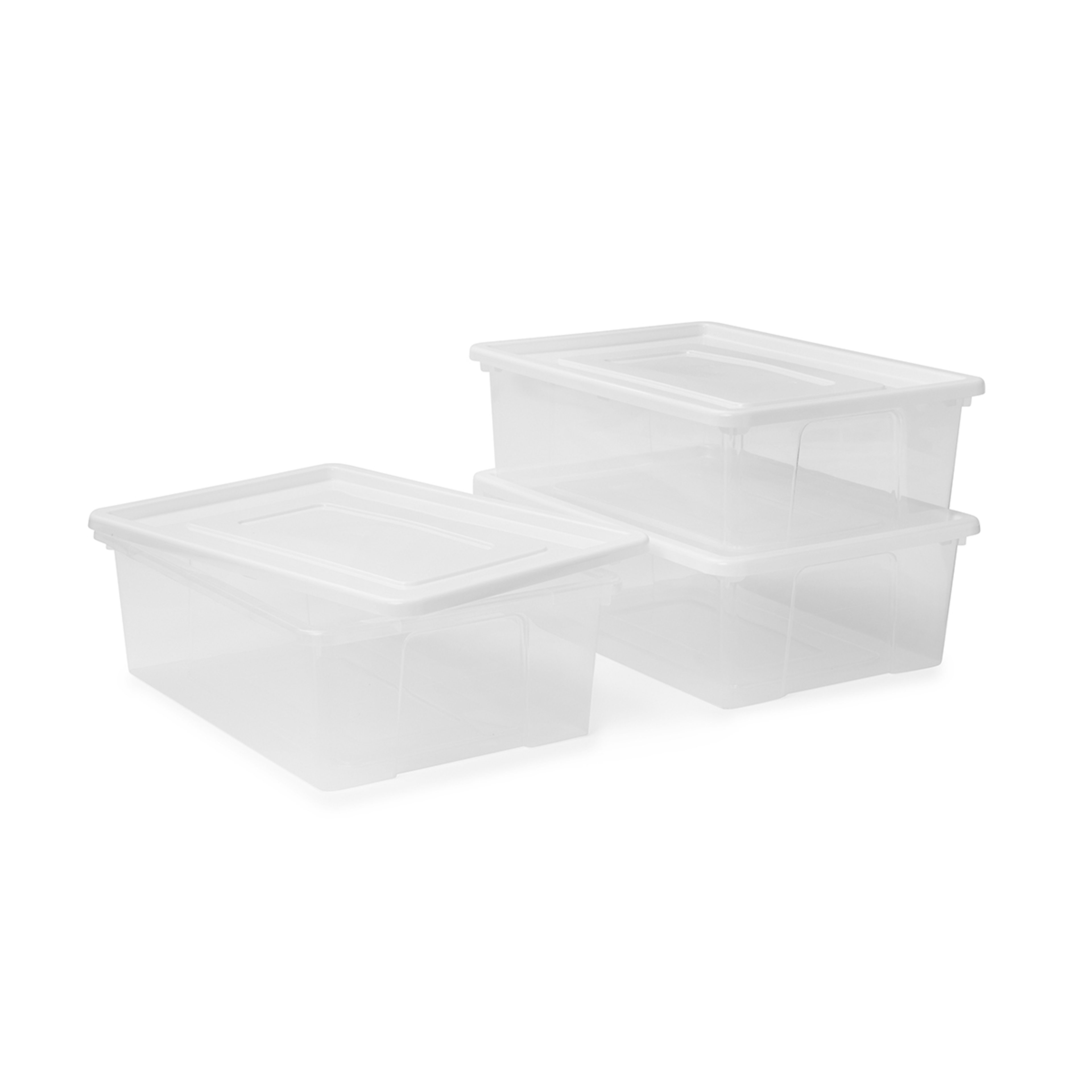 2 Set of 3 10L Storage Box with Lid - Clear, 2 of 5