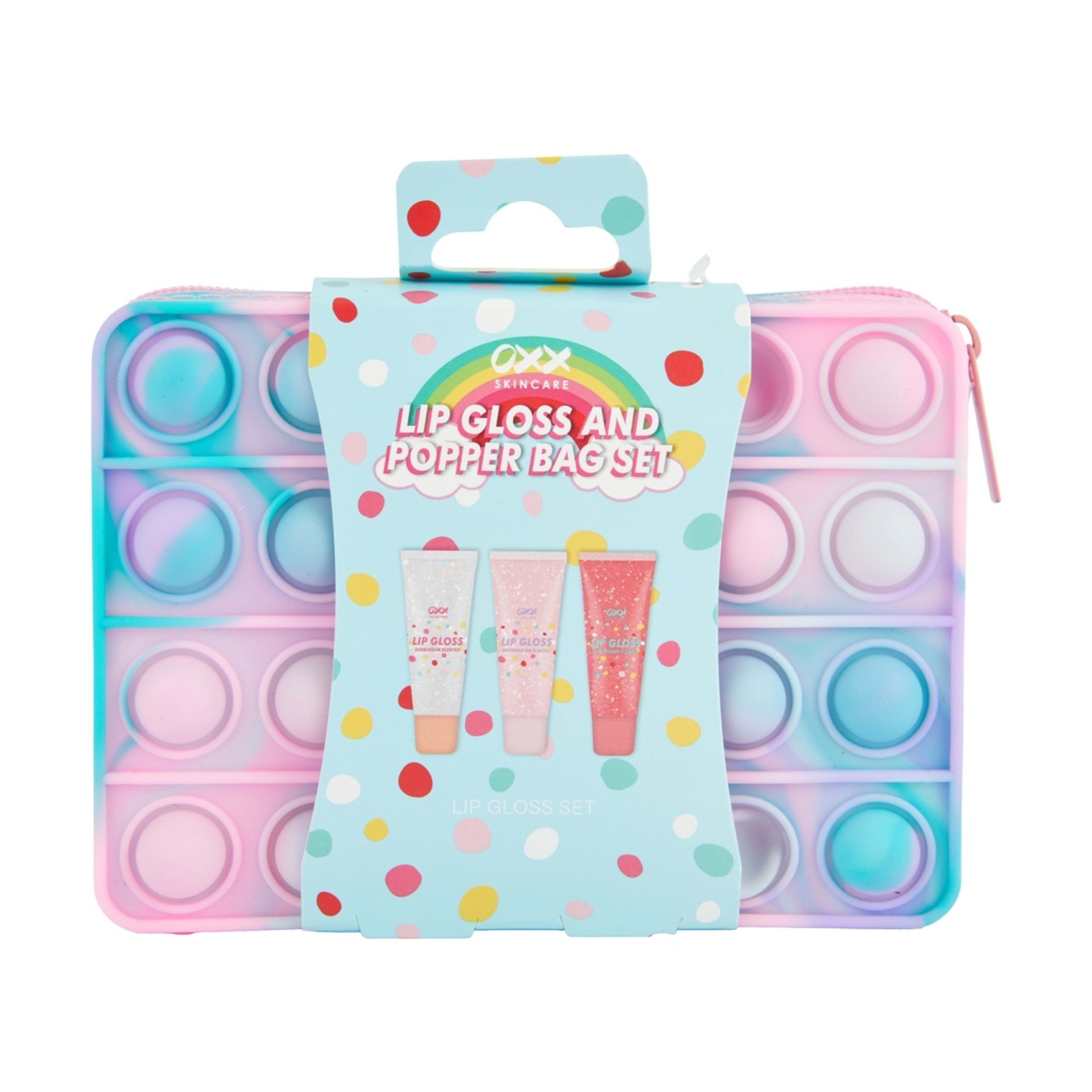 1 OXX Skincare Lip Gloss and Popper Bag Set