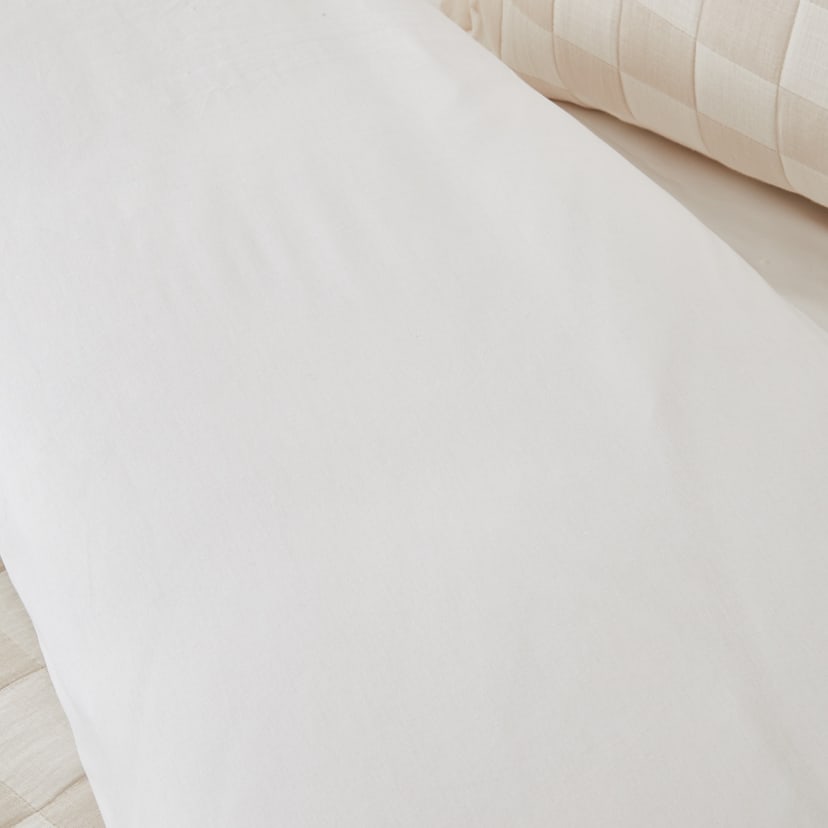 Lennox Cotton Quilt Cover Set Queen Bed, Off White Kmart