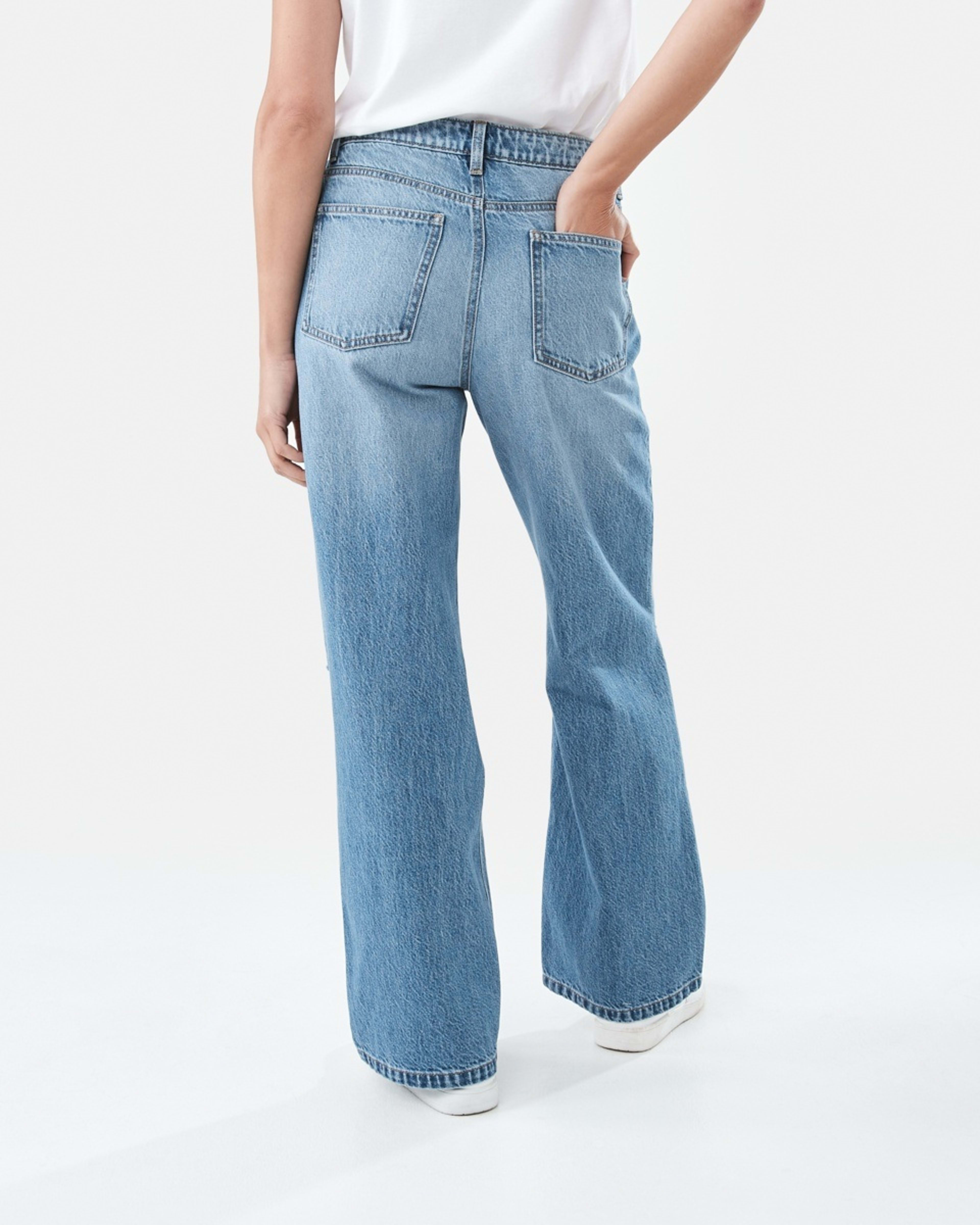 6 Distressed Straight Jeans Mid Wash, 6 of 9