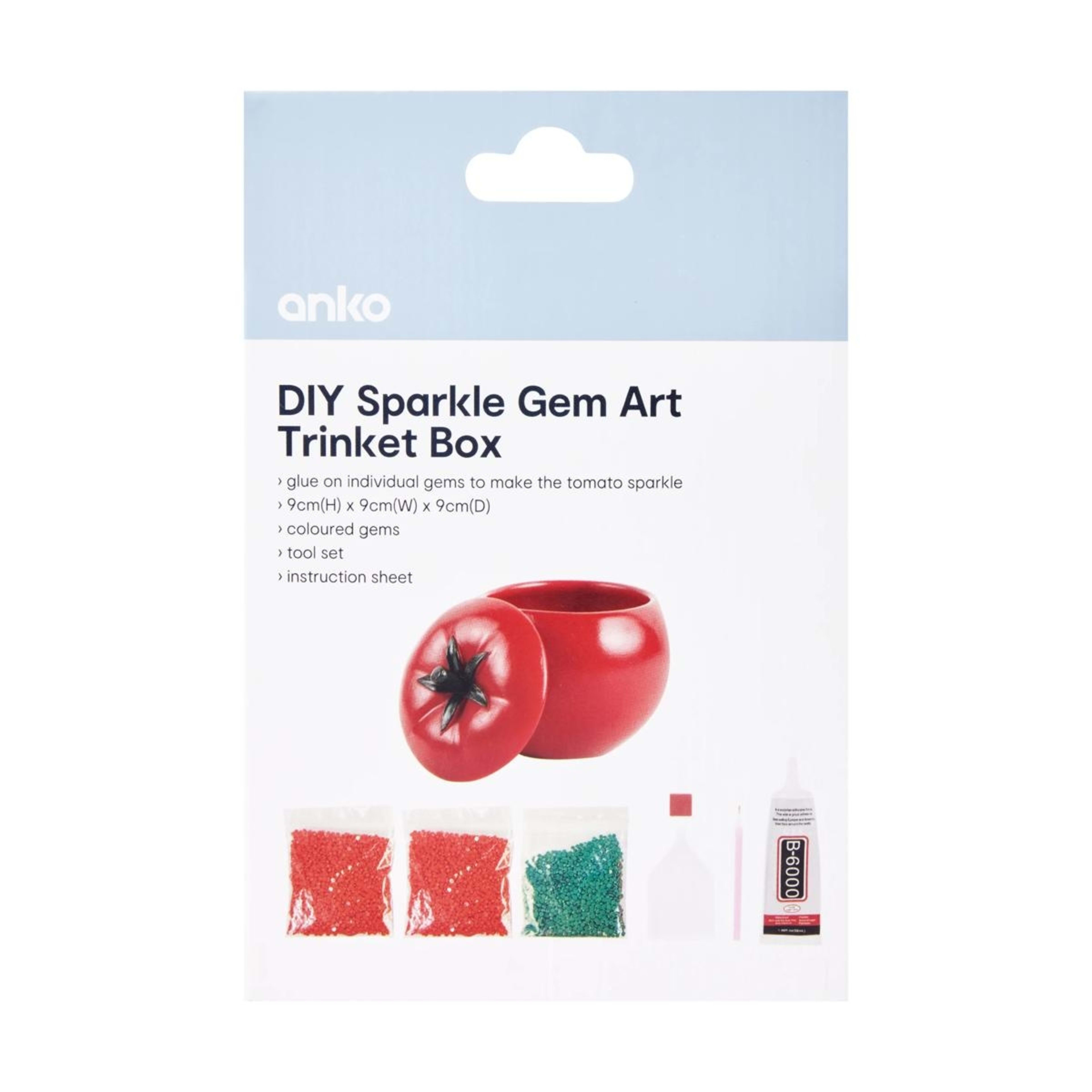4 DIY Sparkle Gem Art Trinket Box - Tomato, 4 of 4