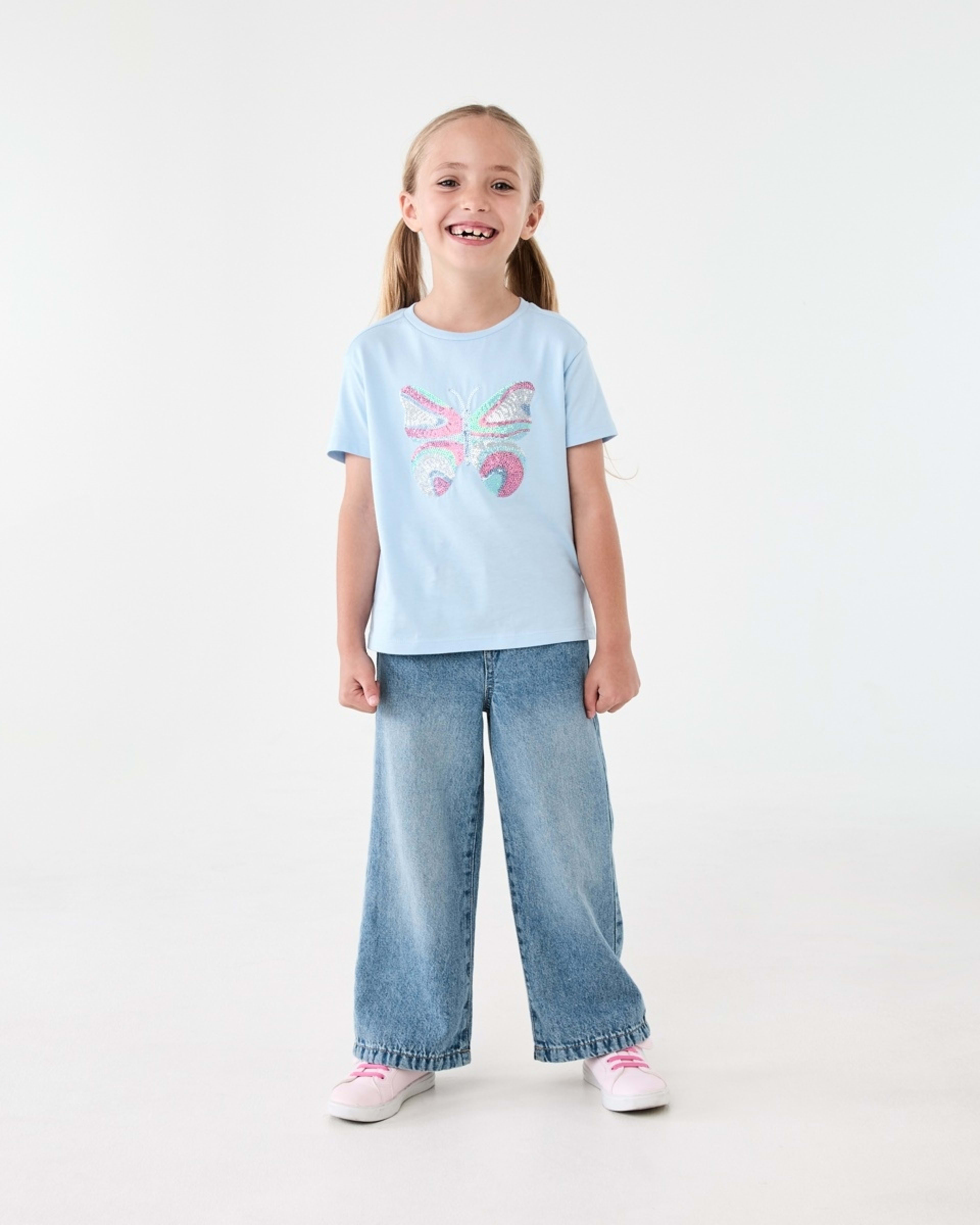 5 Short Sleeve Sequin T-shirt Butterfly, 5 of 8
